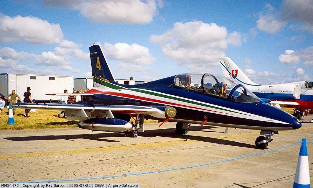 MM54473, Aermacchi MB-339PAN C/N 6668/058/AD002, Aermacchi MB-339A/PAN-MLU [6668] (Italian Air Force) RAF Fairford~G 22/07/1995 Coded (4).