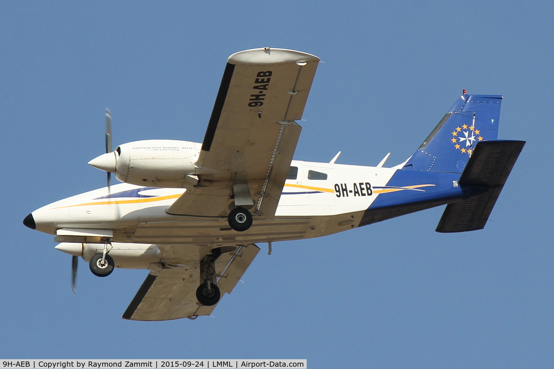 9H-AEB, 1977 Piper PA-34-200T Seneca II C/N 34-7870066, Piper PA-34 SenecaII 9H-AEB European Flight Academy Malta