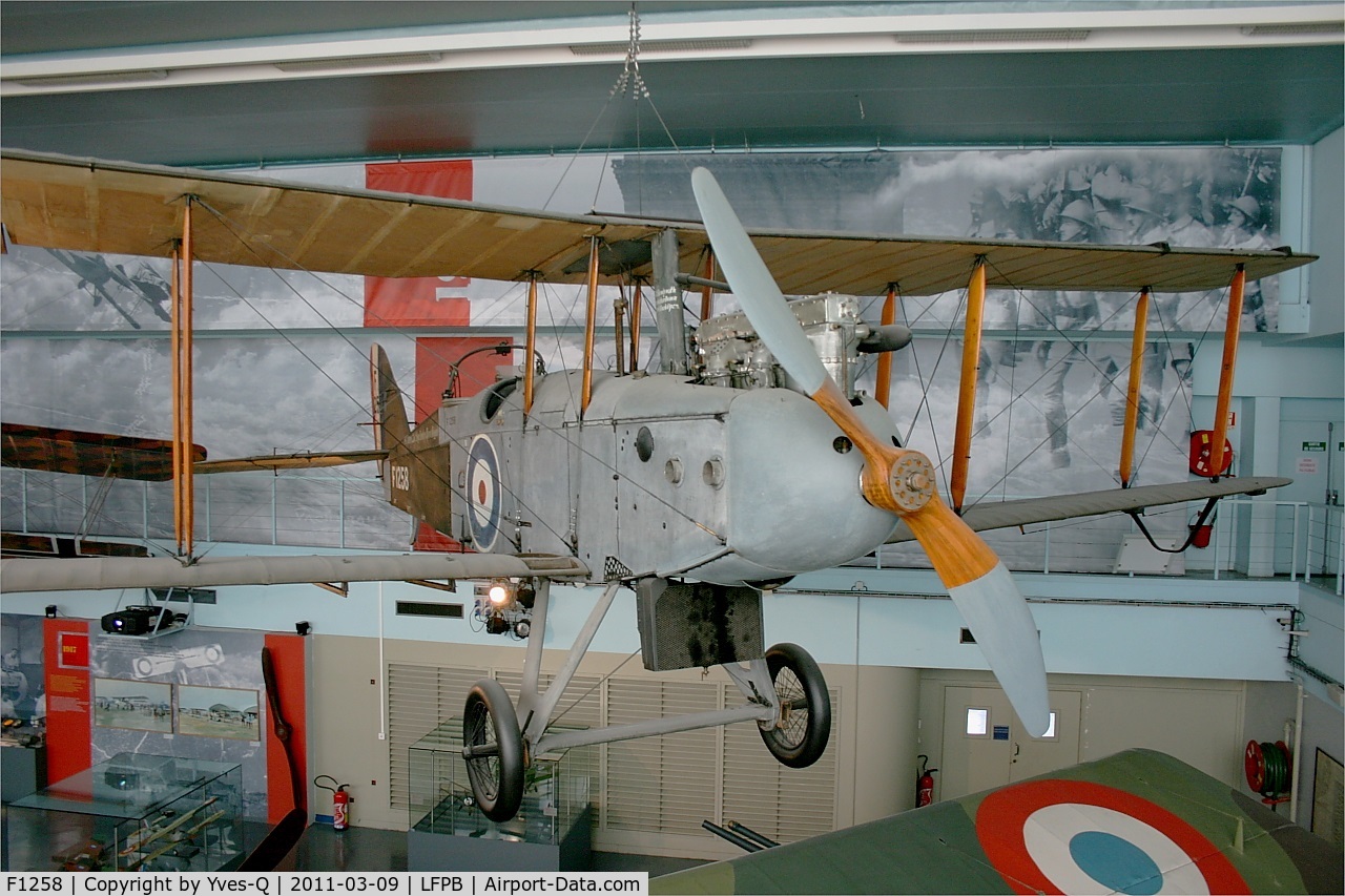 F1258, De Havilland DH-9 C/N Not found F1258, De Havilland DH-9, Preserved at Air and Space Museum, Paris-Le Bourget (LFPB-LBG)