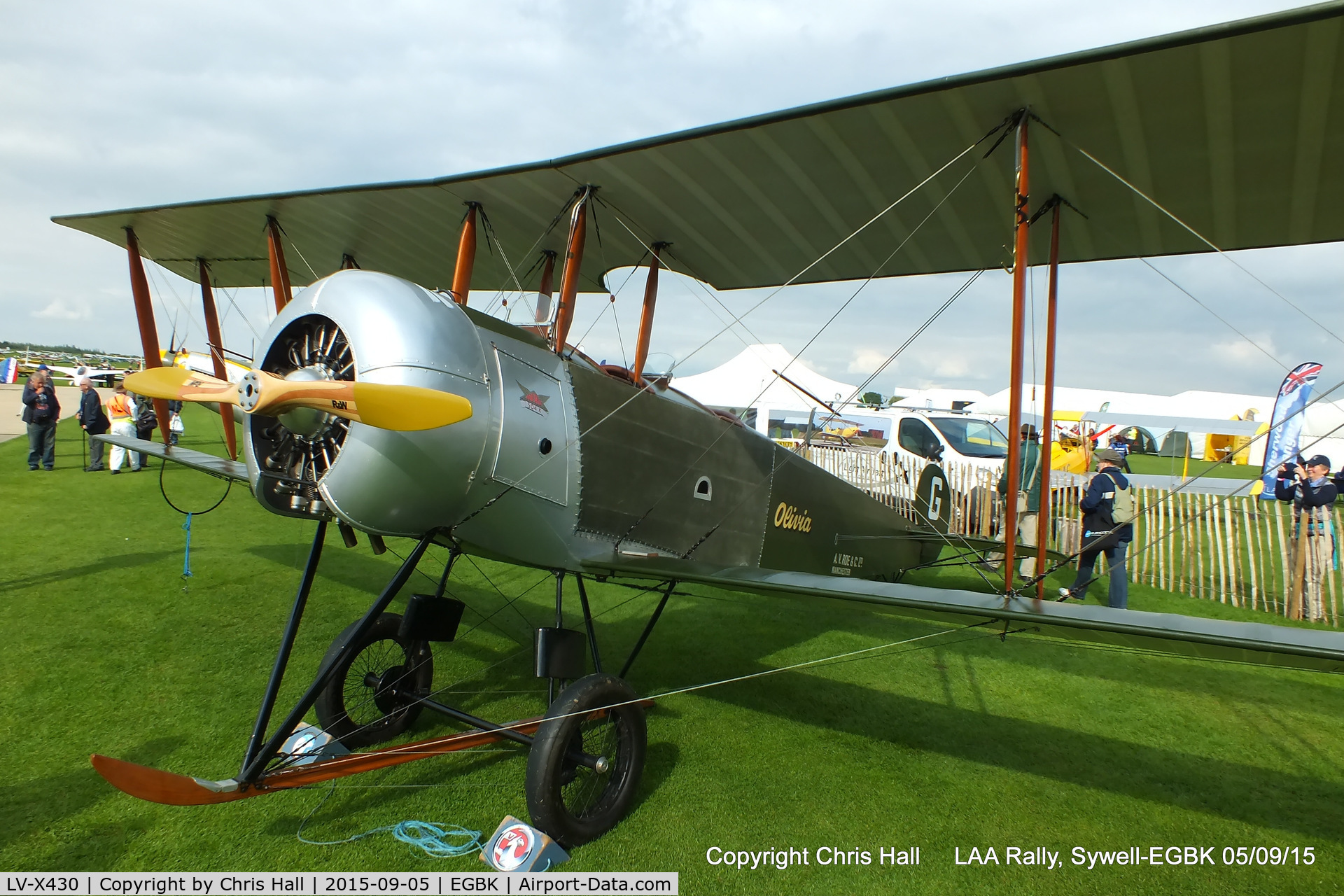 LV-X430, 2010 Avro 504K Replica C/N OLA-002, at the LAA Rally 2015, Sywell