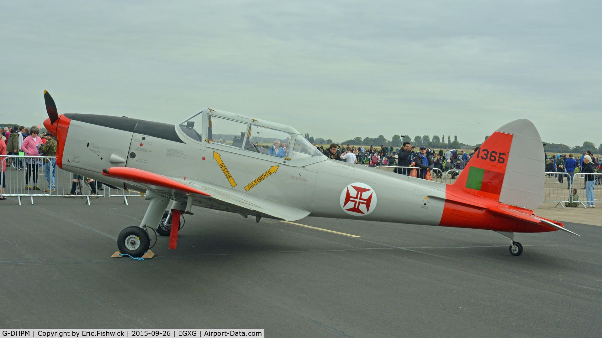 G-DHPM, 1959 OGMA DHC-1 Chipmunk T.20 C/N OGMA-55, 1. G-DHPM (1365) at The Yorkshire Air Show, Church Fenton, Sept. 2015.