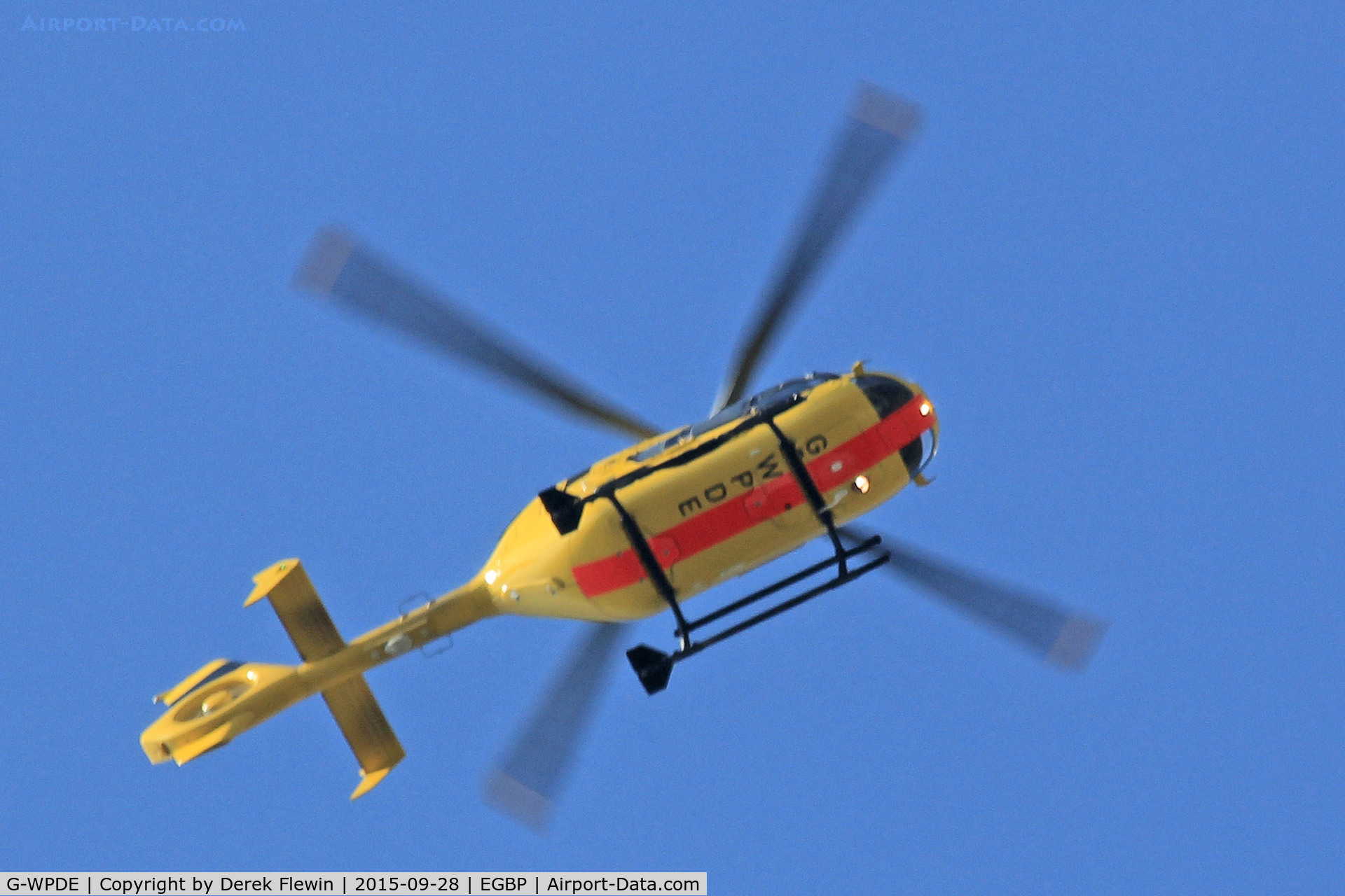G-WPDE, 2015 Airbus Helicopters EC-135P-2+ C/N 1145, EC-135P-2+, Bristol Lulsgate based, previously D-HECP, seen in the overhead.