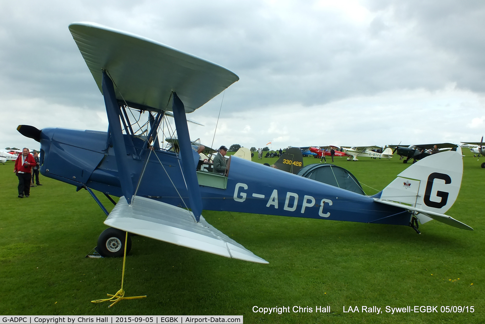 G-ADPC, 1935 De Havilland DH-82A Tiger Moth II C/N 3393, at the LAA Rally 2015, Sywell