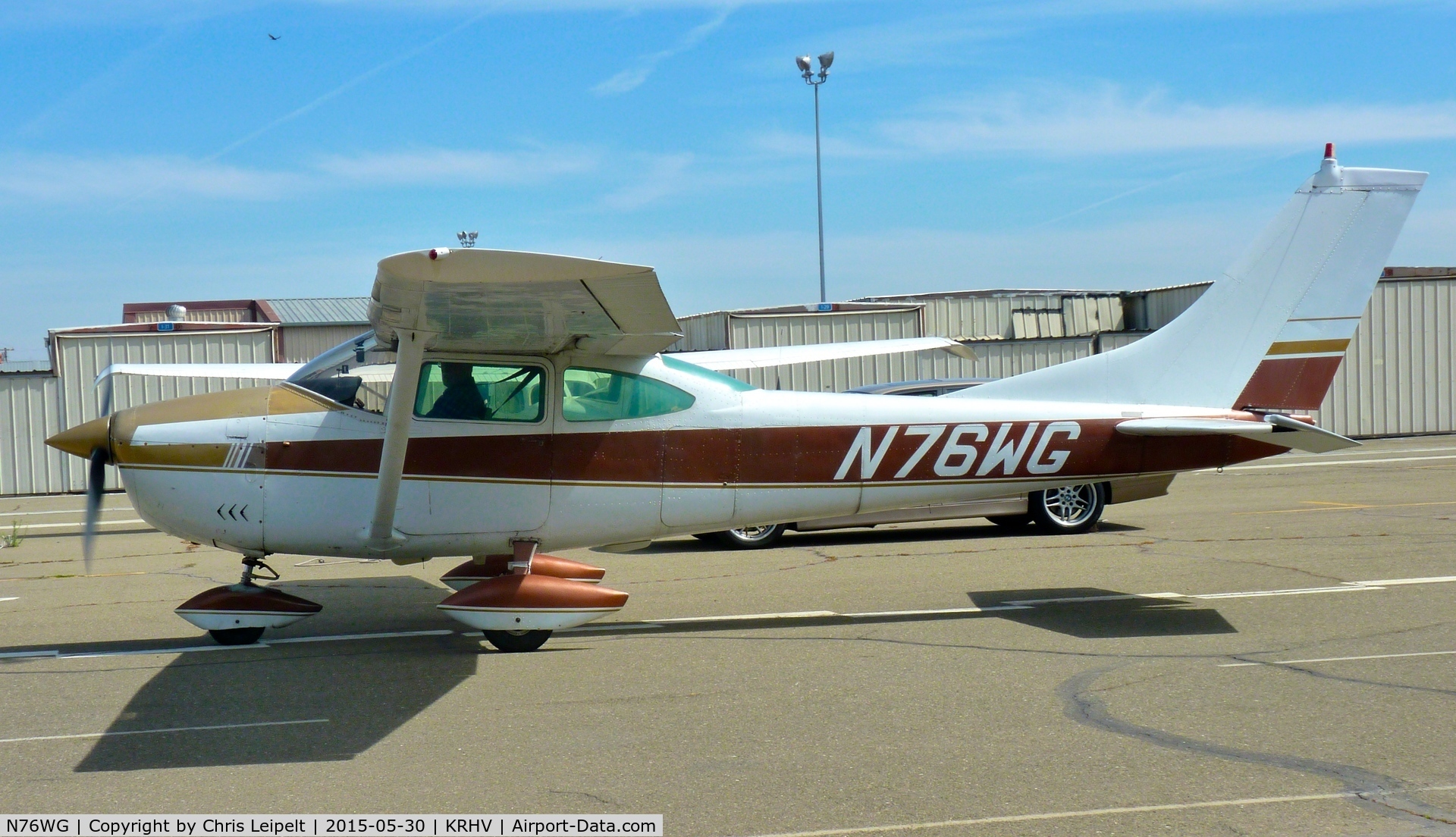 N76WG, 1964 Cessna 182H Skylane C/N 18255867, Locally-based 1964 Cessna 182H taxing to its tie down at Reid Hillview Airport, San Jose, CA.