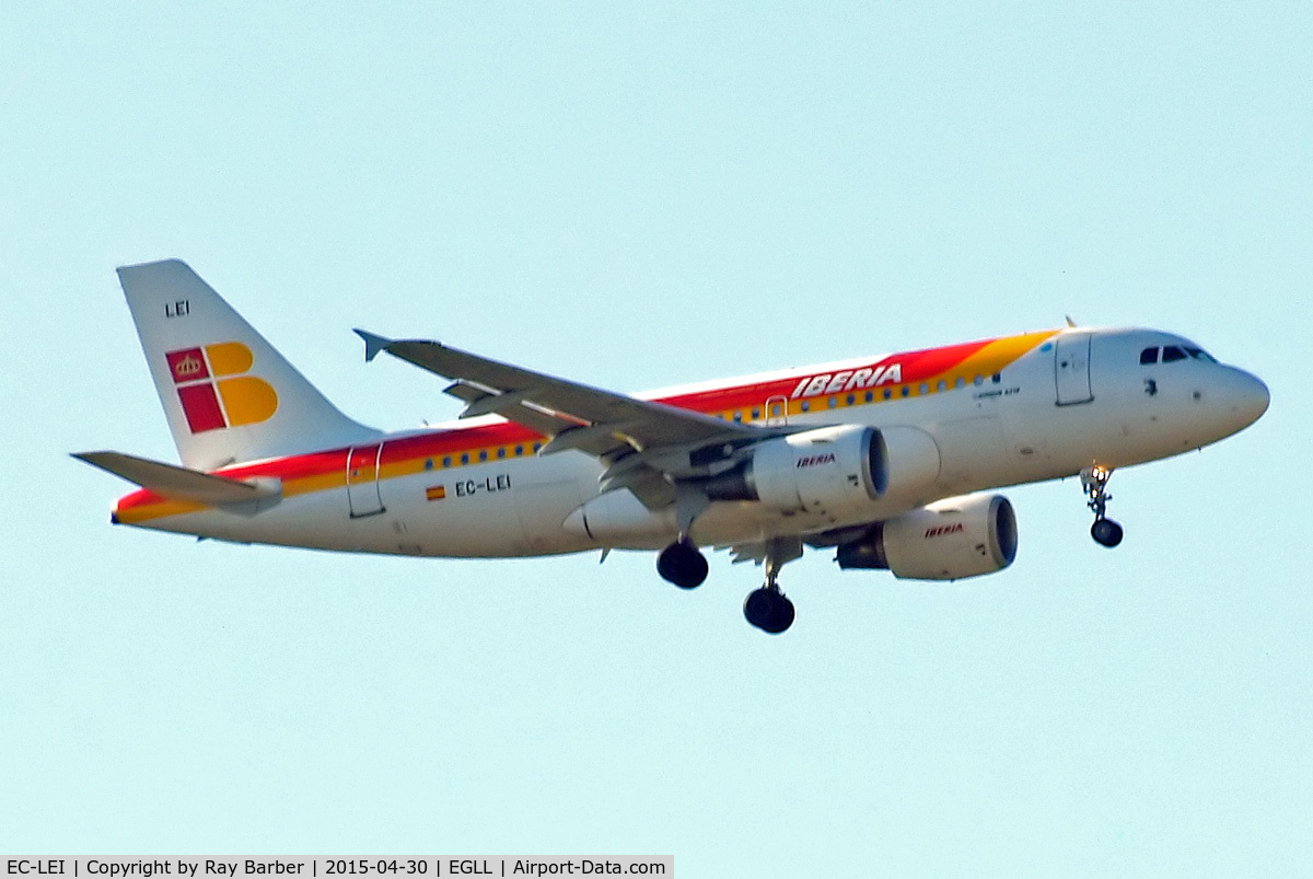 EC-LEI, 2008 Airbus A319-111 C/N 3744, Airbus A319-111 [3744] (Iberia) Home~G 30/04/2015. On approach 27L.