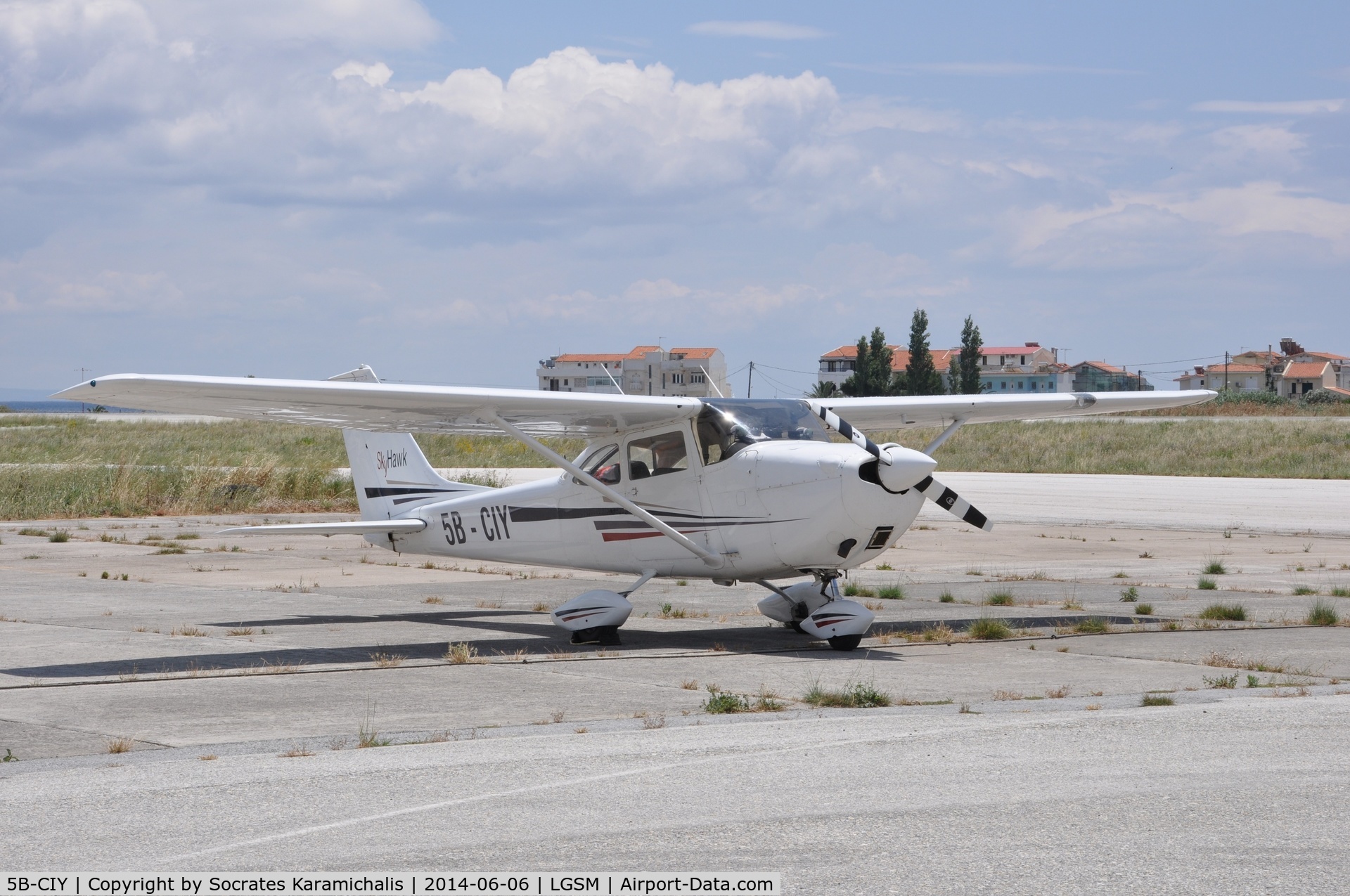 5B-CIY, 1967 Reims F172H Skyhawk C/N 0448, Parked at Samos  International Airport