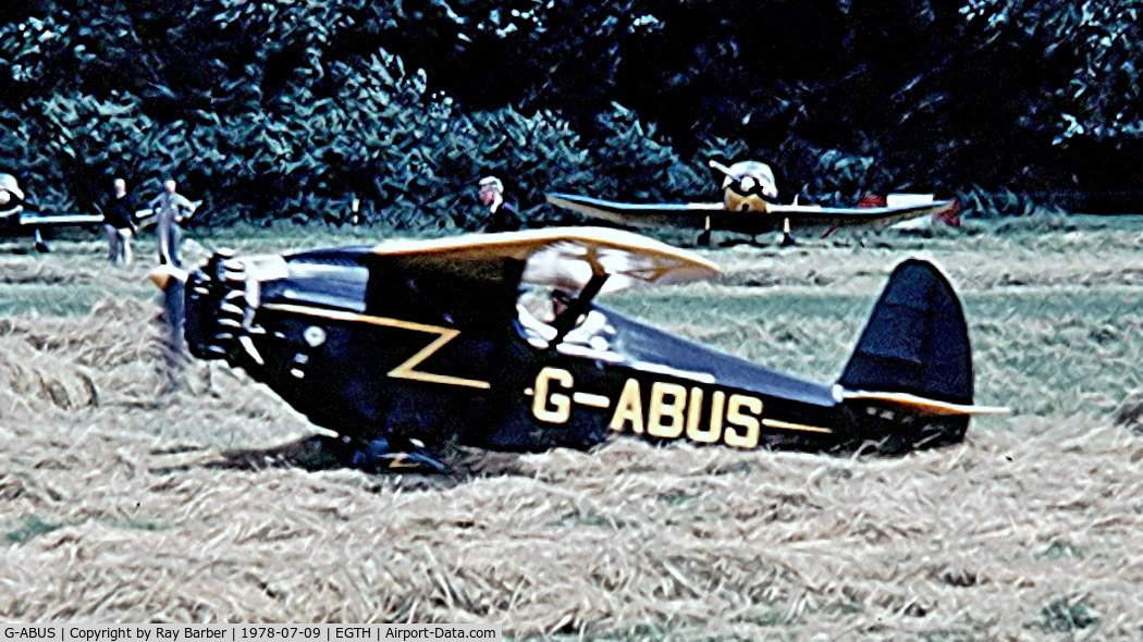 G-ABUS, 1931 Comper CLA-7 Swift C/N S32/4, Comper CLA.7 Swift [S.32/4] Old Warden~G 09/07/1978. From a slide.