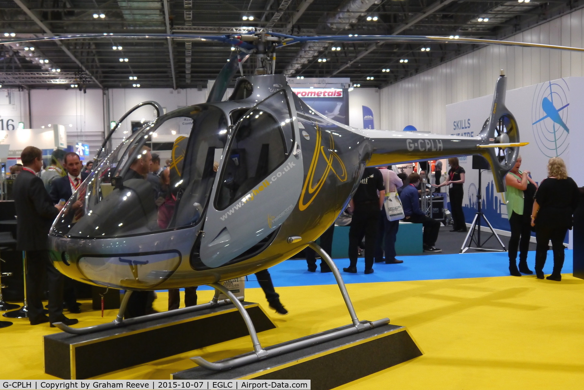 G-CPLH, 2015 Guimbal Cabri G2CA C/N 1091, On display at Helitech 2015, Excel, London.