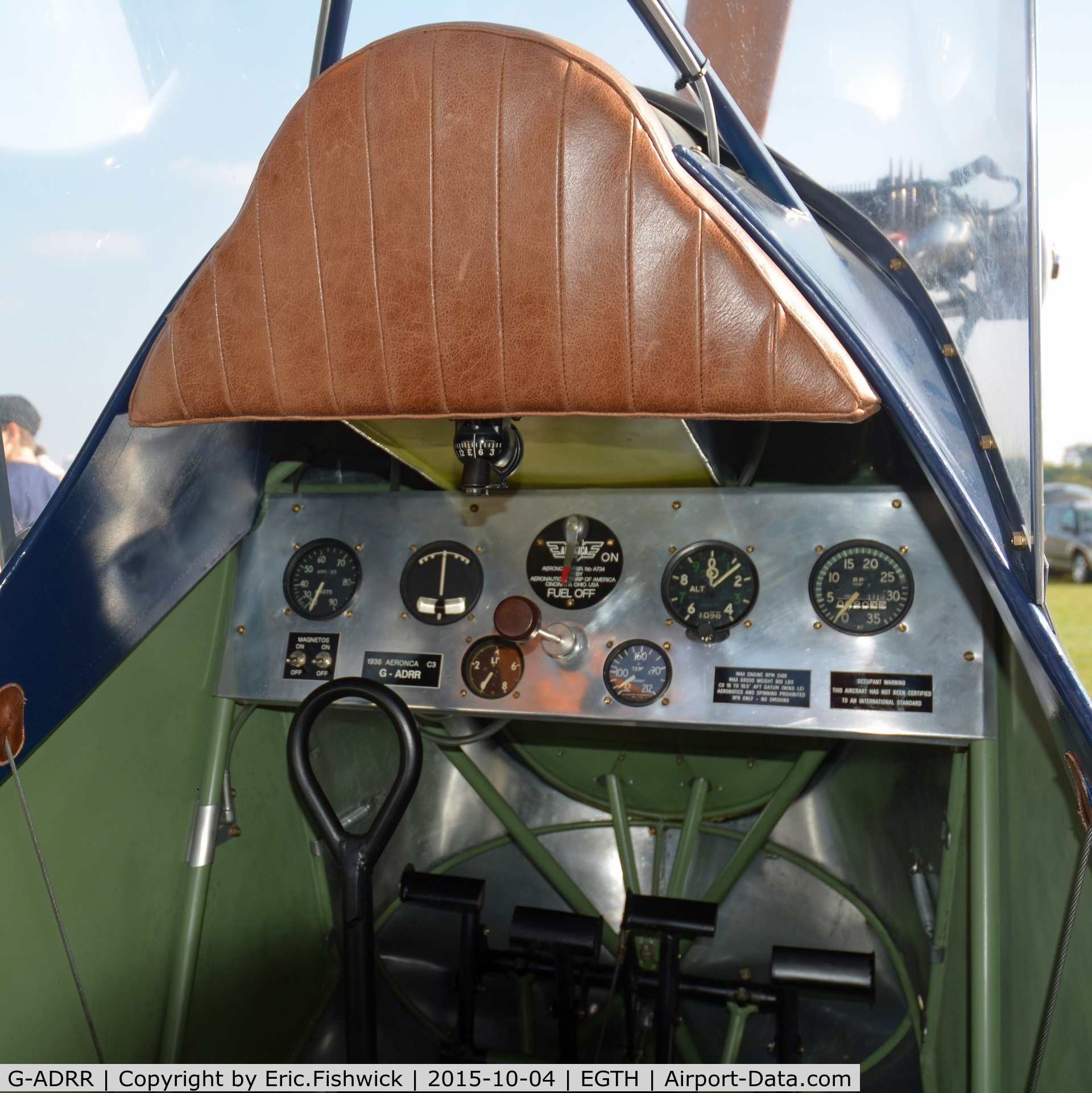 G-ADRR, 1936 Aeronca C-3 Collegian C/N A-734, 4. G-ADRR - Cockpit