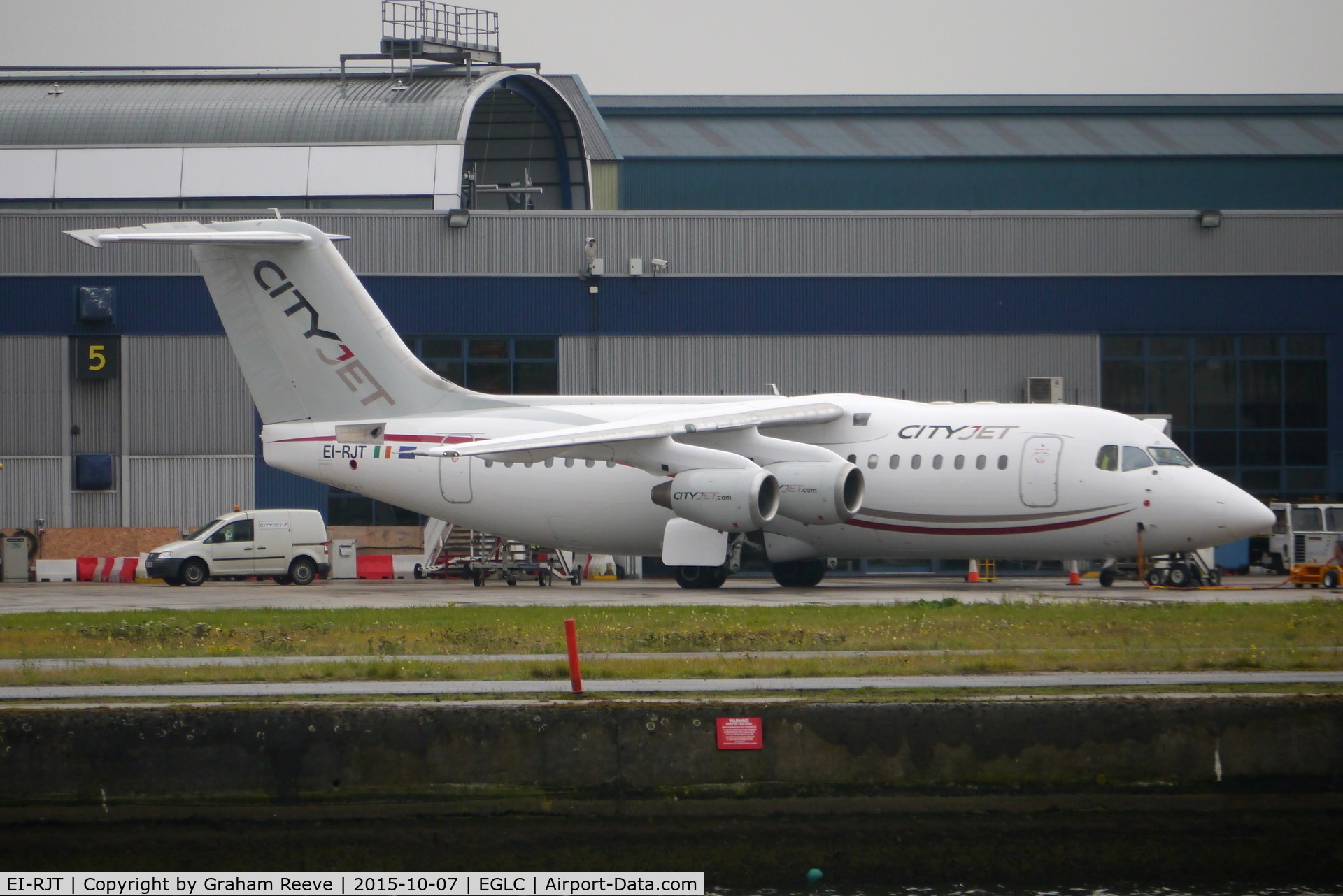 EI-RJT, 2000 British Aerospace Avro 146-RJ85A C/N E2366, Parked at London City.