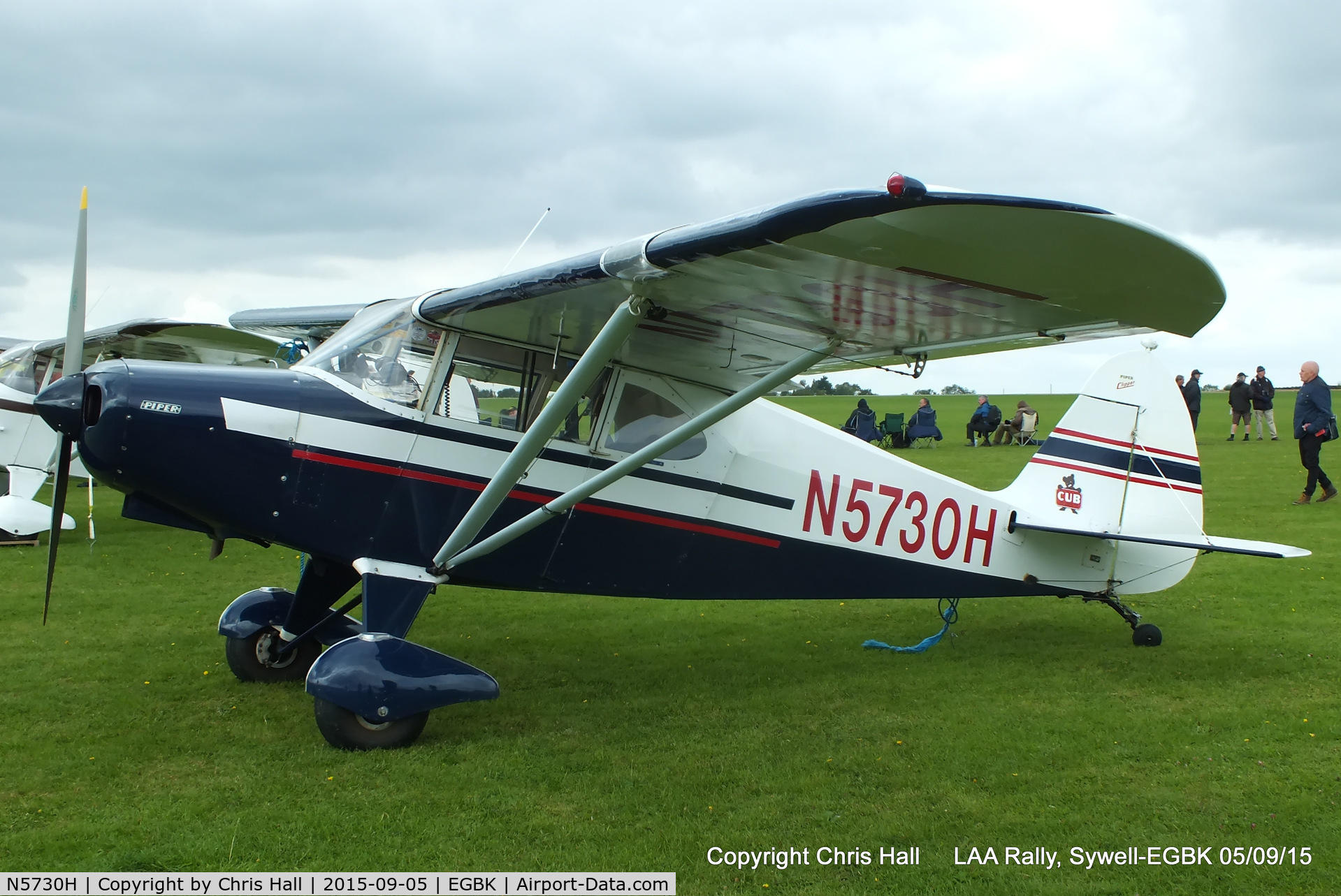N5730H, 1949 Piper PA-16 Clipper C/N 16-342, at the LAA Rally 2015, Sywell