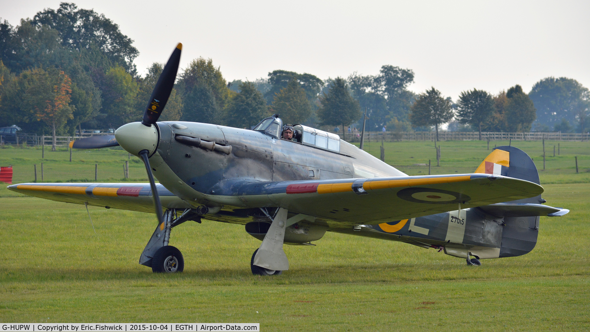 G-HUPW, 1940 Hawker Hurricane I C/N G592301, 3. R4118 at The Shuttleworth 'Uncovered' Airshow (Finale,) Oct. 2015.