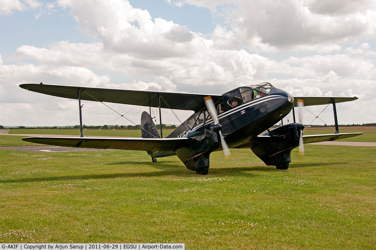 G-AKIF, 1944 De Havilland DH-89A Dominie/Dragon Rapide C/N 6838, Revving up to taxi out.