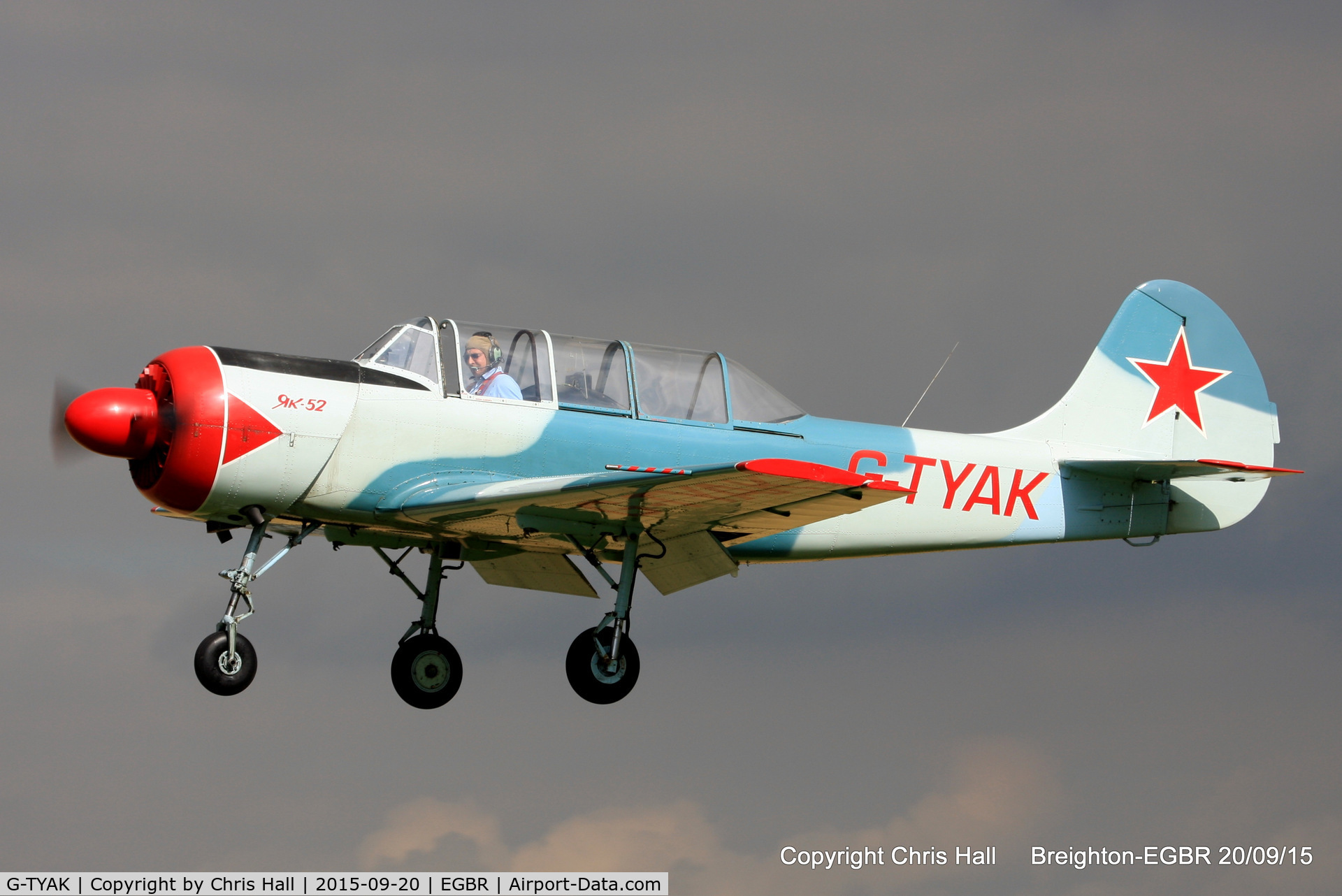 G-TYAK, 1989 Bacau Yak-52 C/N 899907, at Breighton's Heli Fly-in, 2015