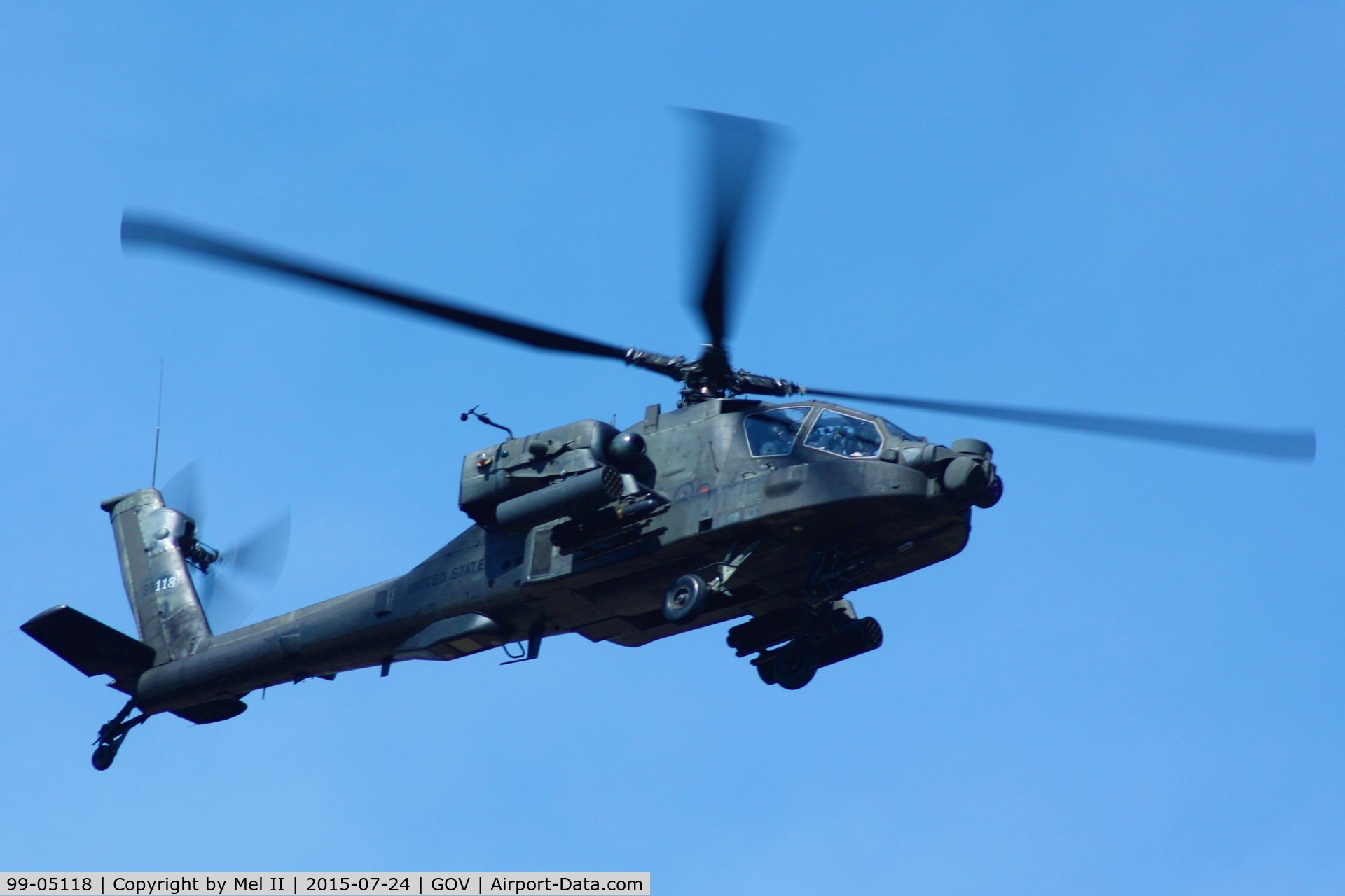 99-05118, 1999 Boeing AH-64D C/N PVD118, Departing RWY 5