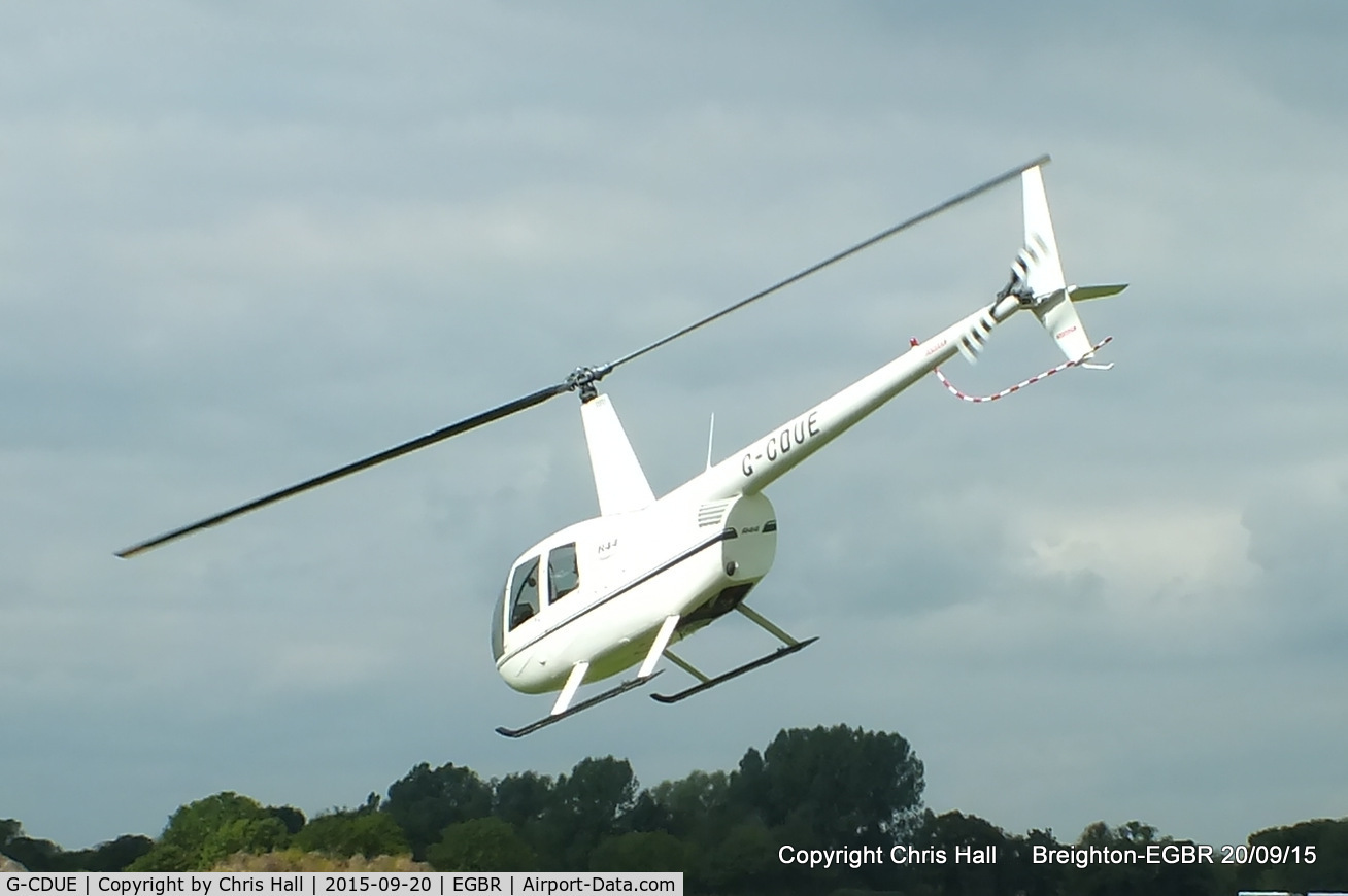 G-CDUE, 2005 Robinson R44 Raven C/N 1549, at Breighton's Heli Fly-in, 2015