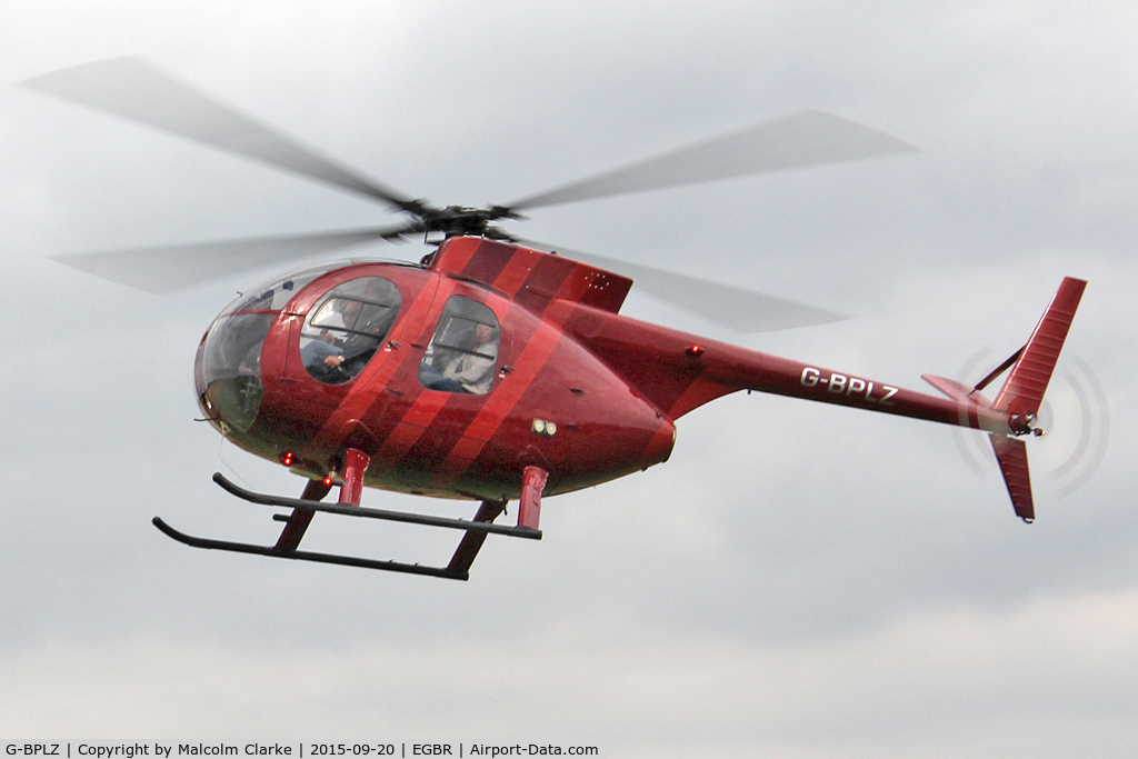 G-BPLZ, 1972 Hughes 369HS C/N 910342S, Hughes 369HS at The Real Aeroplane Company's Helicopter Fly-In, Breighton Airfield, September 20th 2015.