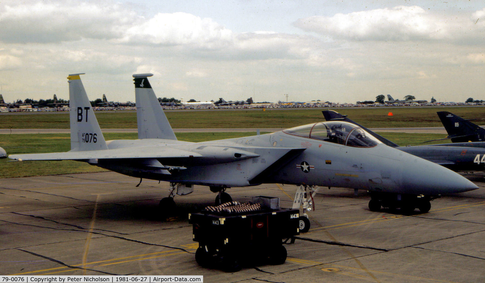 79-0076, 1979 McDonnell Douglas F-15C Eagle C/N 0625/C145, F-15C Eagle of 53rd Tactical Fighter Squadron/36th Tactical Fighter Wing based at Bitburg on the flight-line at the 1981 Intnl Air tattoo at RAF Greenham Common.