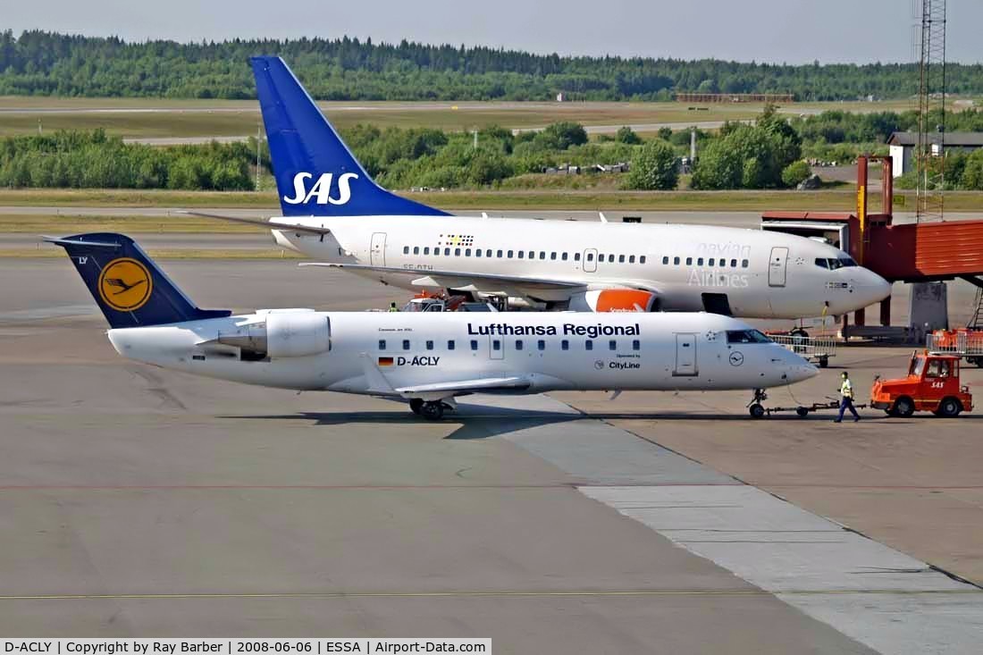 D-ACLY, 1996 Canadair CRJ-200LR (CL-600-2B19) C/N 7119, Canadair Regional Jet 100LR [7119] (Lufthansa Regional/CityLine) Stockholm-Arlanda~SE 06/06/2008