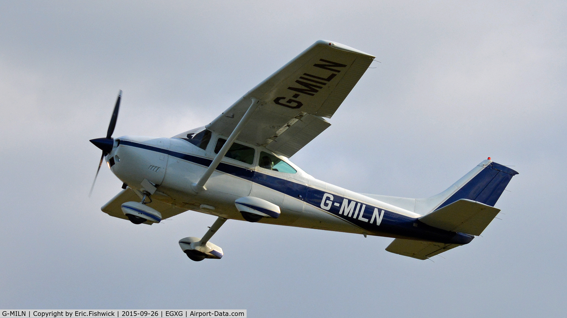 G-MILN, 1977 Cessna 182Q Skylane C/N 18265770, 44. G-MILN departing The Yorkshire Air Show, Church Fenton, Sept. 2015.