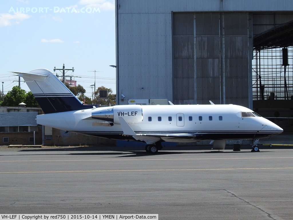 VH-LEF, 2005 Bombardier Challenger 604 (CL-600-2B16) C/N 5577, Seen at Essendon Oct 14, 2015