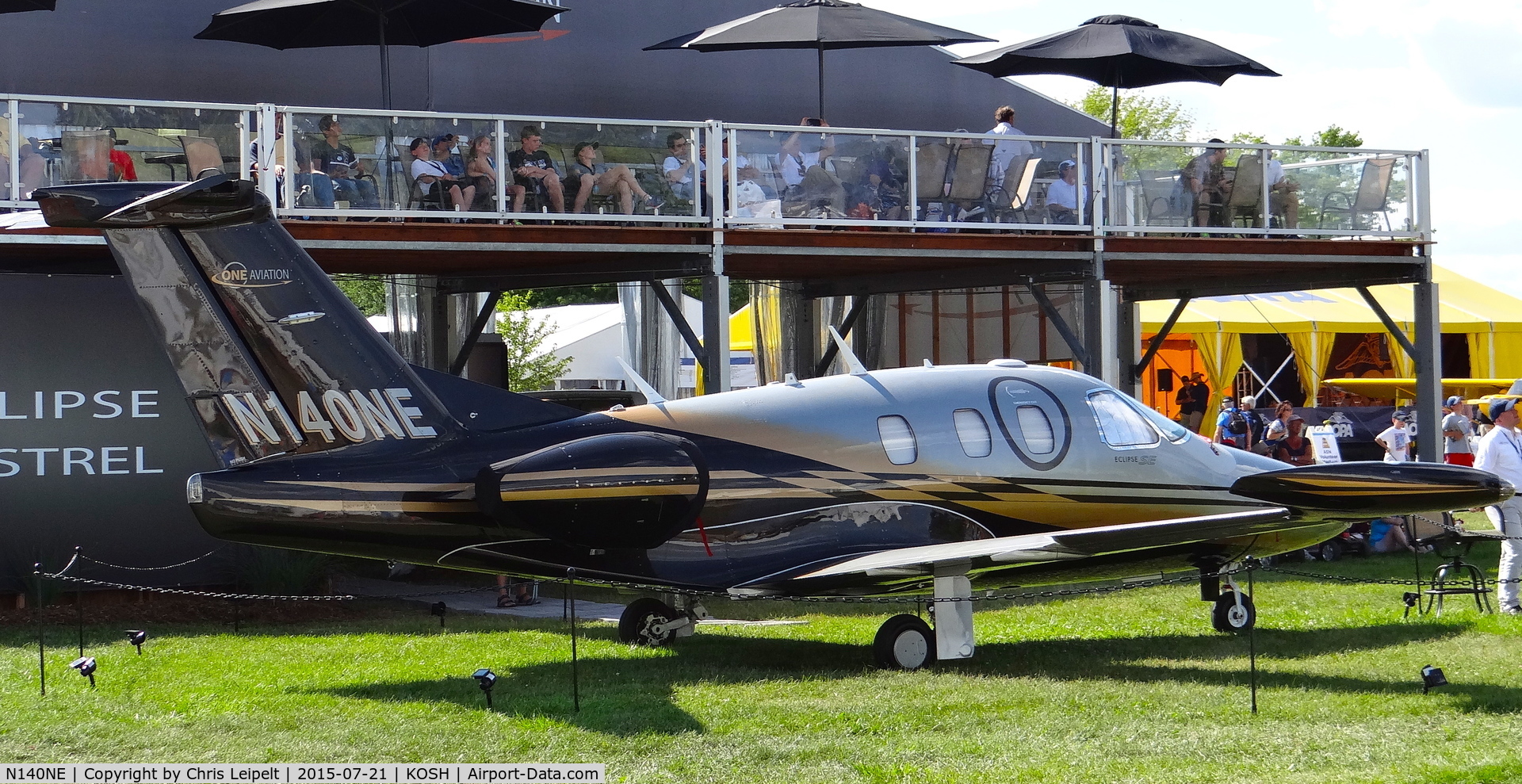 N140NE, 2007 Eclipse Aviation Corp EA500 C/N 000018, Group Four Partners LLC (Highland Park, IL) 2007 Eclipse EA500 on display at EAA AirVenture 2015.