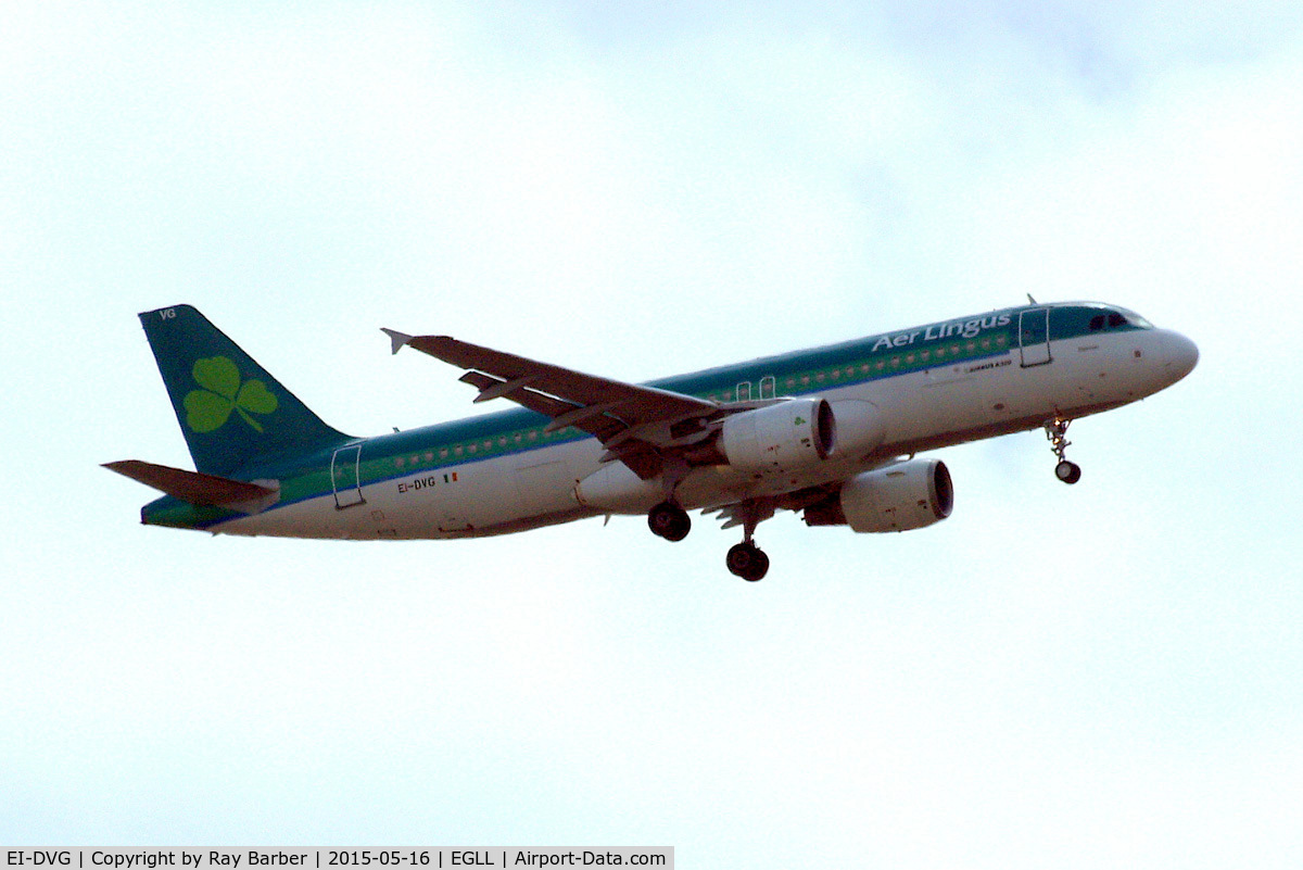 EI-DVG, 2007 Airbus A320-214 C/N 3318, Airbus A320-214 [3318] (Aer Lingus) Home~G 16/05/2015. On approach 27L.