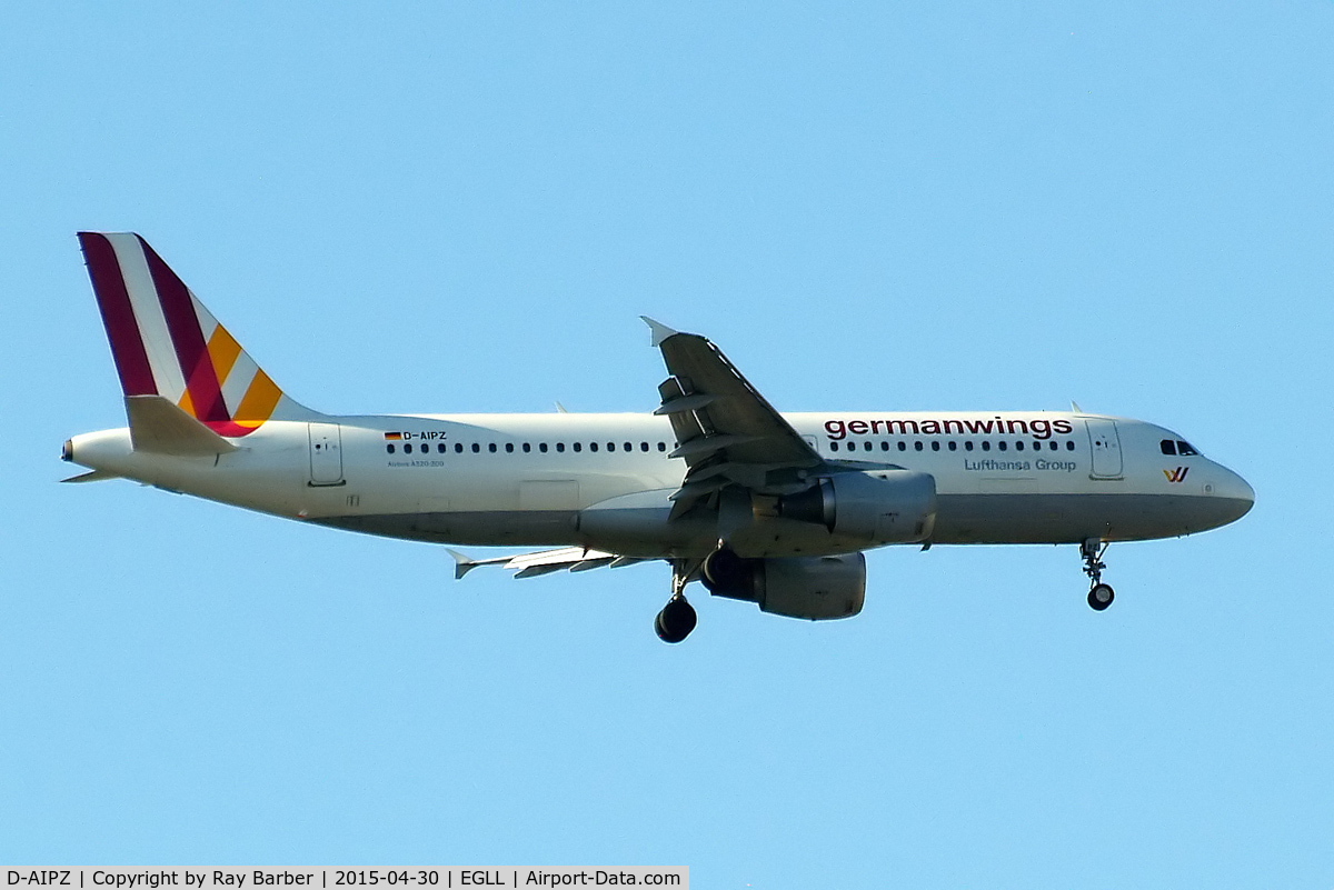 D-AIPZ, 1991 Airbus A320-211 C/N 162, Airbus A320-211 [0162] (Germanwings) Home~G 30/04/2015. On approach 27L.