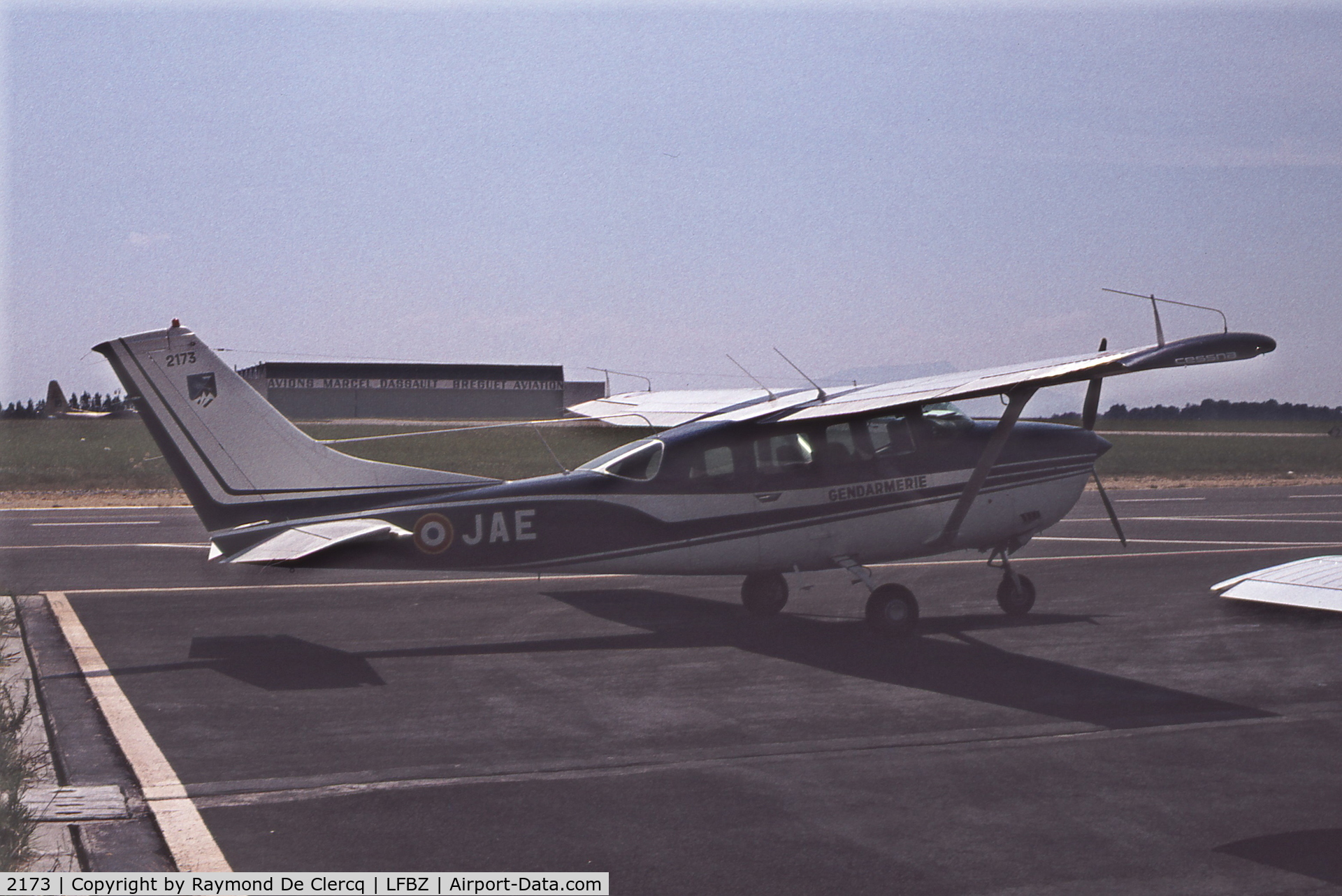 2173, 1973 Cessna U206F Stationair C/N U20602173, Biarritz ,summer 1976.  Ex N7325Q and F-BRGK. Later became F-GNMG, G-GNMG, HB-CZA and HA-SVU.