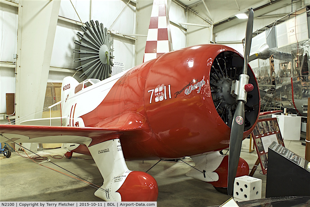 N2100, 1932 Granville Brothers Gee Bee Sportster D C/N R-1, Replica displayed  at the New England Air Museum at Bradley International Airport