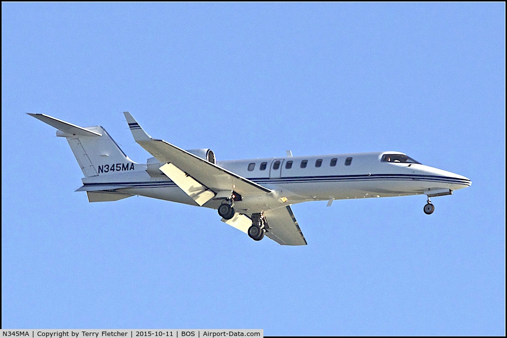 N345MA, 1999 Learjet Inc 45 C/N 054, 1999 Learjet Inc 45, c/n: 054 on approach to Boston Logan