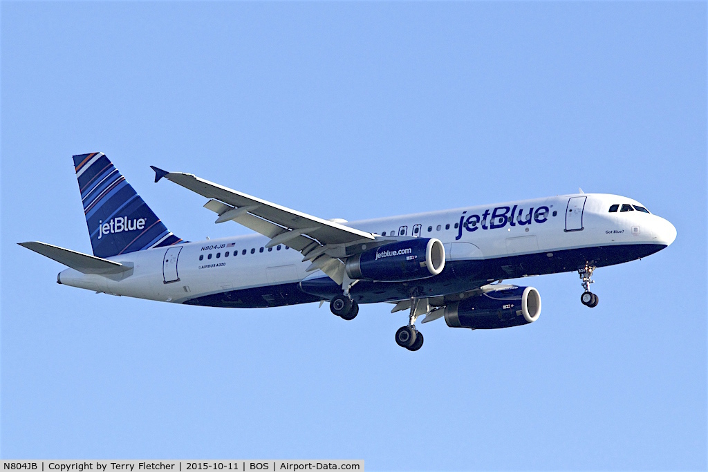 N804JB, 2012 Airbus A320-232 C/N 5142, N804JB (Got Blue?), 2012 Airbus A320-232, c/n: 5142 at Boston