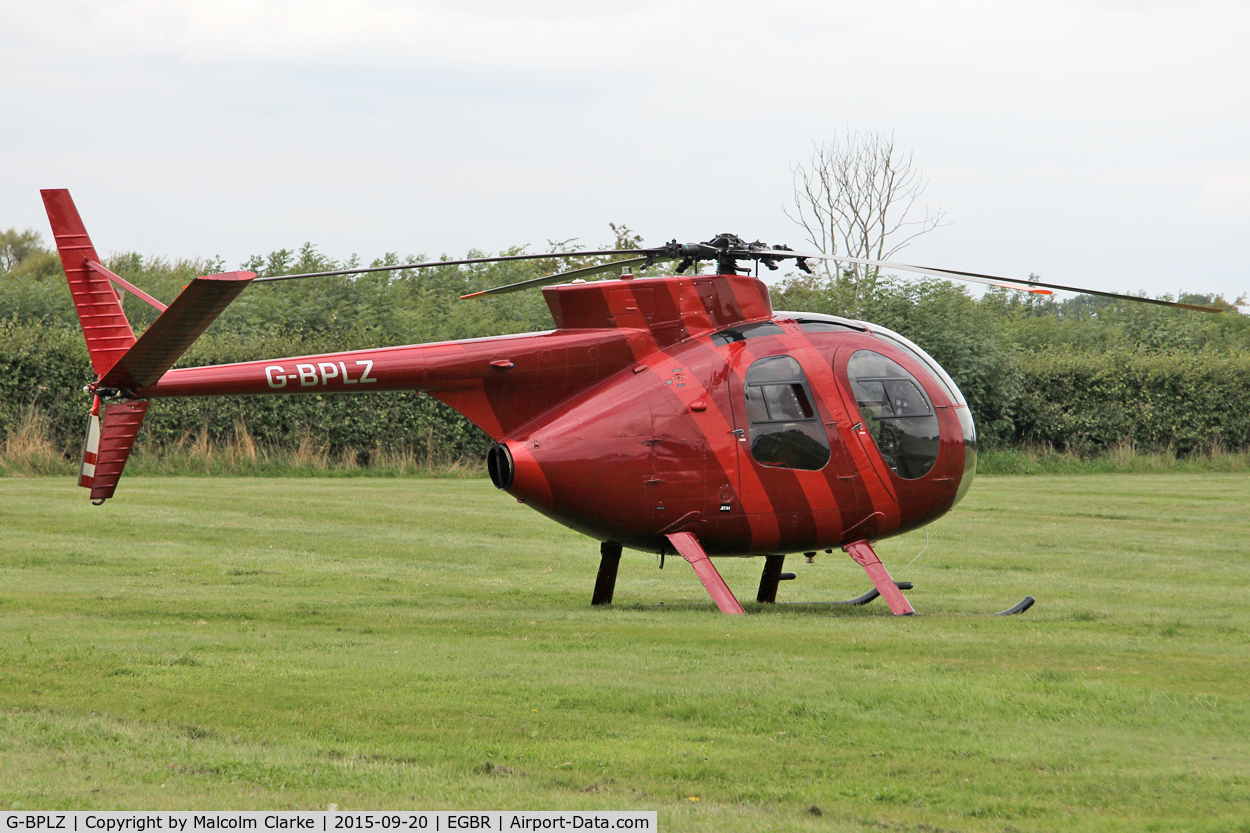 G-BPLZ, 1972 Hughes 369HS C/N 910342S, Hughes 369HS at The Real Aeroplane Company's Helicopter Fly-In, Breighton Airfield, September 20th 2015.