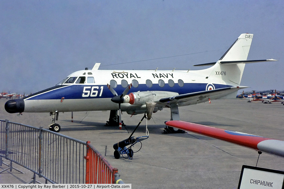 XX476, 1978 Scottish Aviation Jetstream T.2 (HP-137) C/N 216, Handley-Page HP.137 Jetstream T.1 [216] (Royal Navy) (Place and date unknown). From a slide.