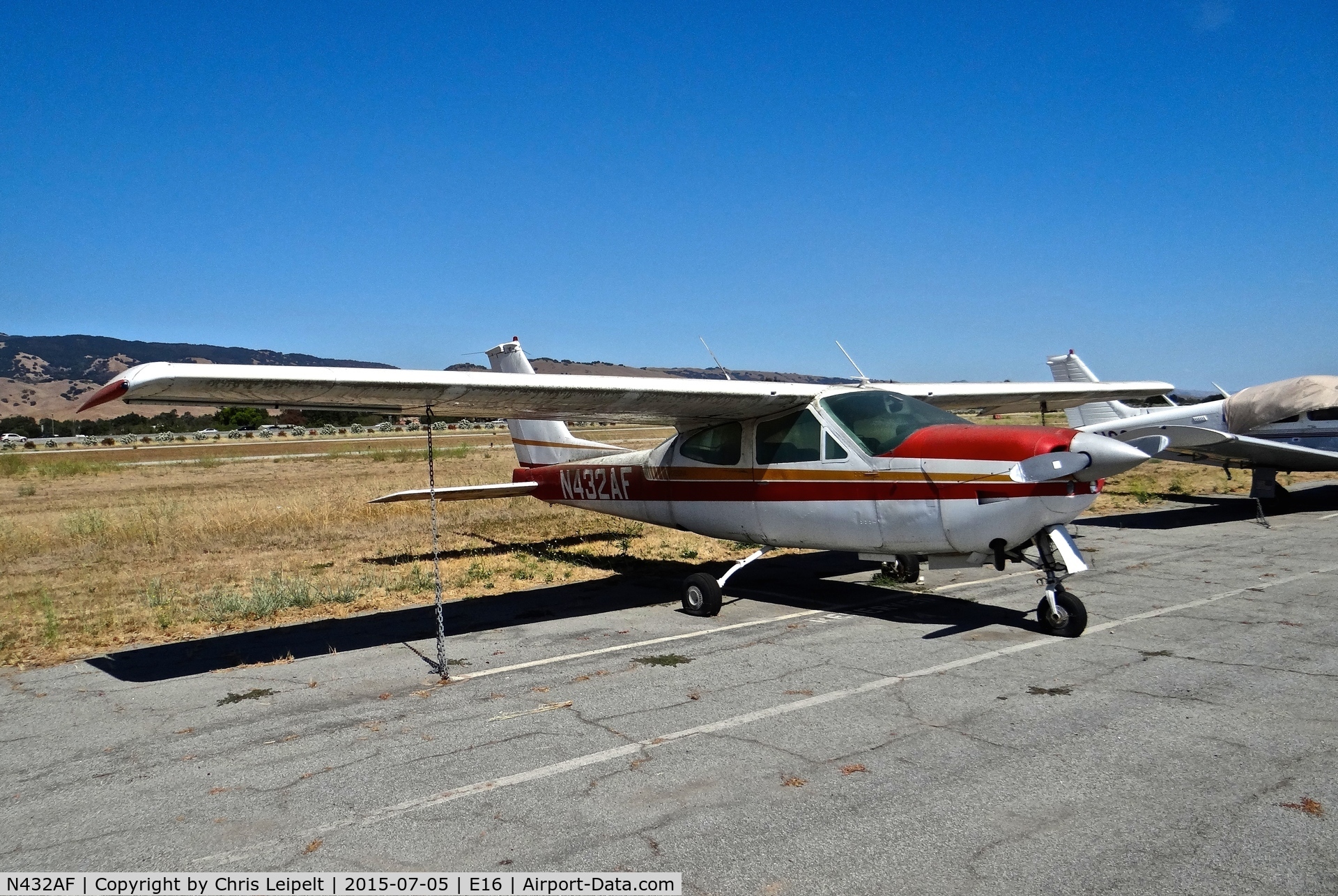 N432AF, 1973 Cessna 177RG Cardinal C/N 177RG0361, Locally-based 1973 Cessna 177RG sitting at its tie down at South County Airport, San Martin, CA. It has been sitting for quite some time as well.
