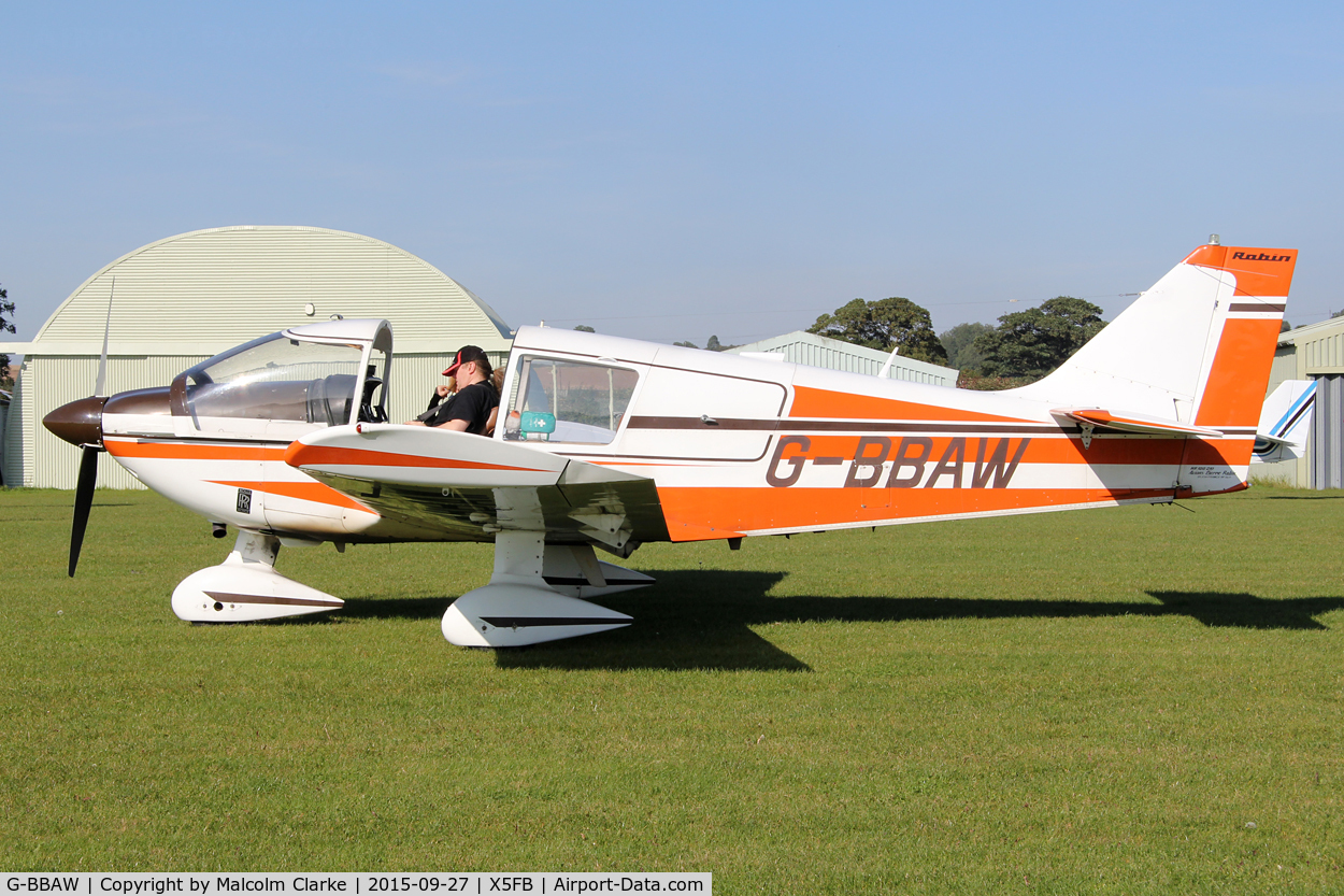G-BBAW, 1973 Robin HR-100-210 II Safari C/N 167, Robin HR-100-210 II Safari, Fishburn Airfield, September 27th 2015.