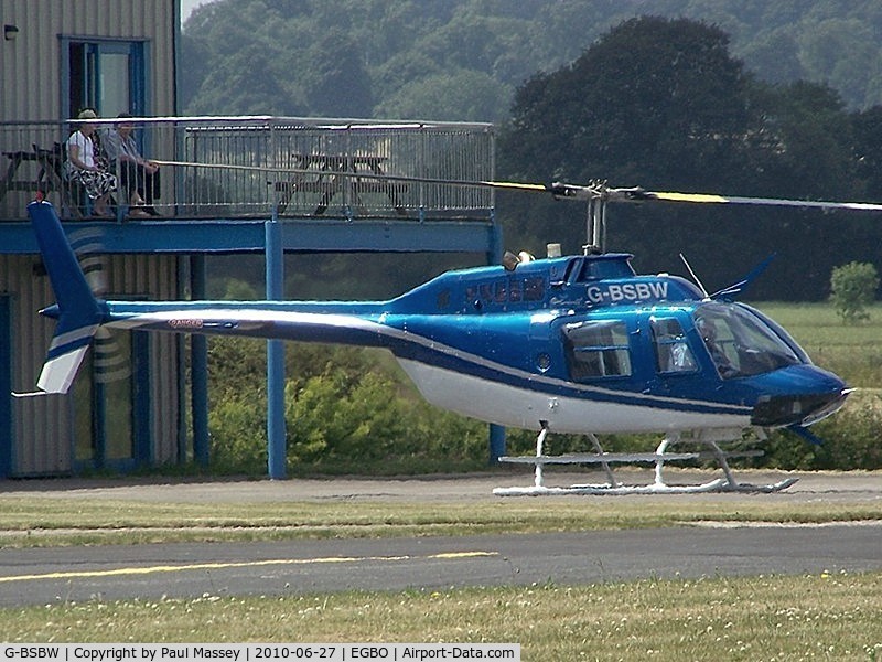 G-BSBW, 1982 Bell 206B JetRanger III C/N 3664, Based when photographed. EX:-N43EA,N6498V,9Y-THC.