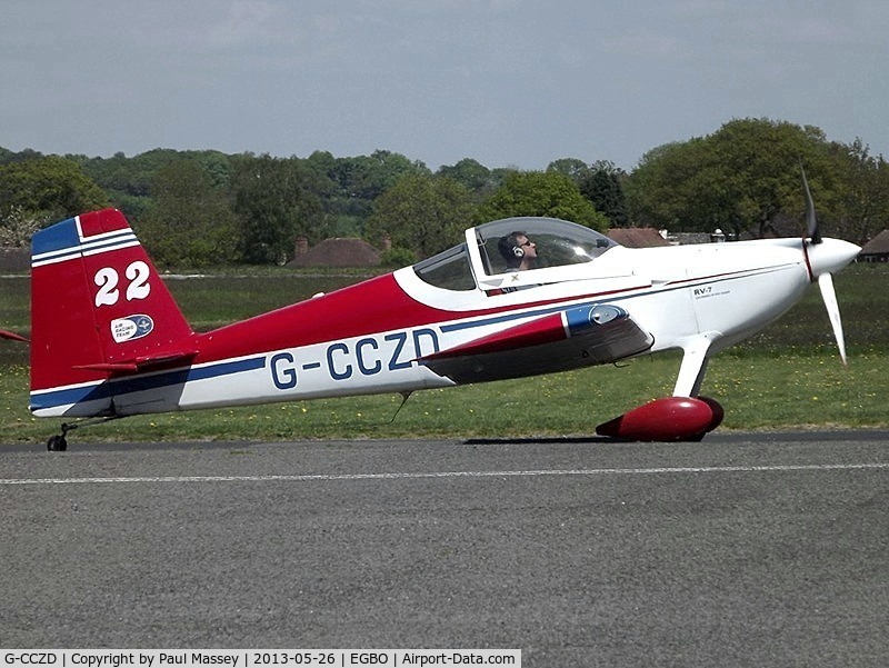 G-CCZD, 2004 Vans RV-7 C/N PFA 323-14087, @ Halfpenny Green airfield. '22' on tail.