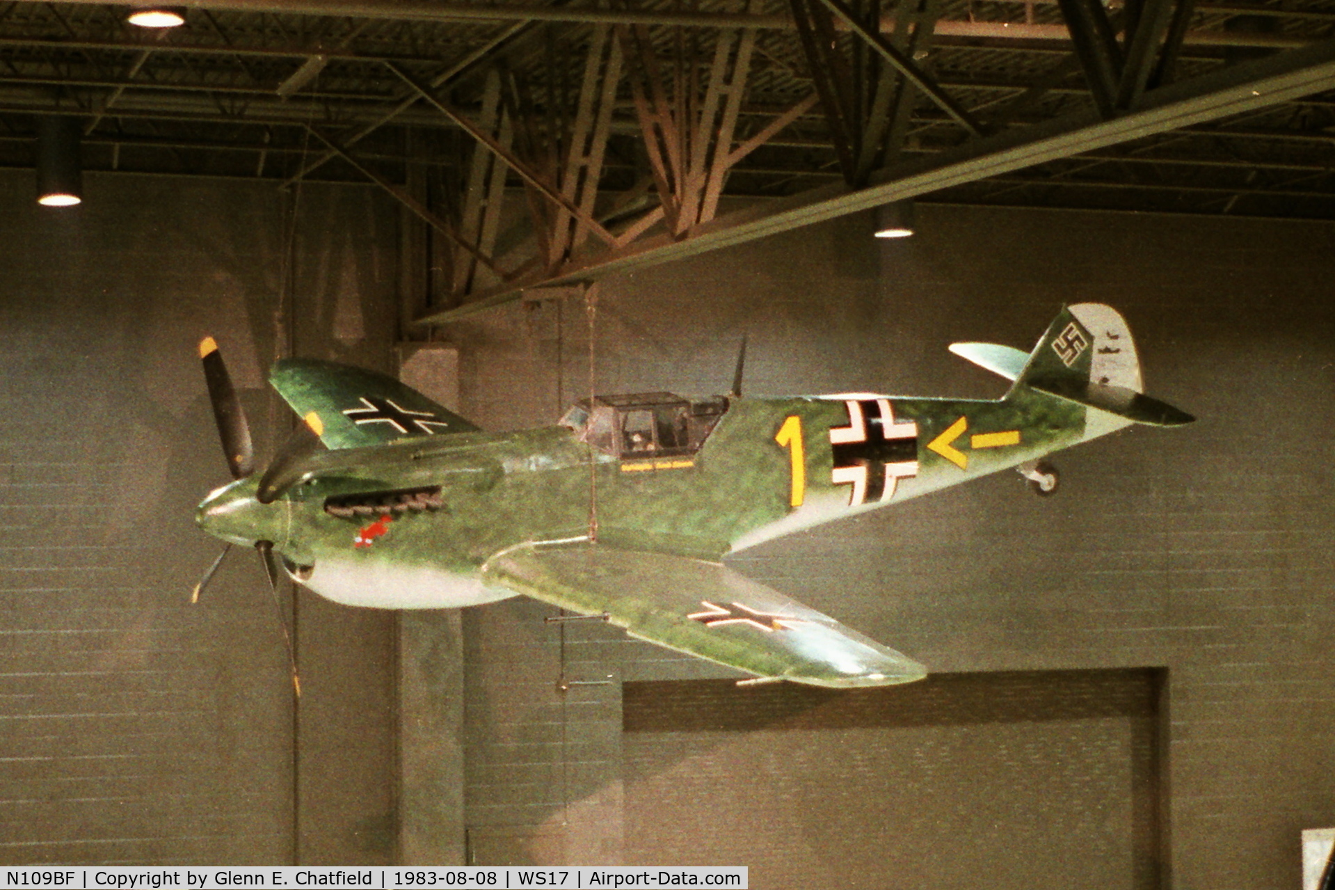 N109BF, Messerschmitt Bf-109 C/N 199, Hanging in the EAA Museum