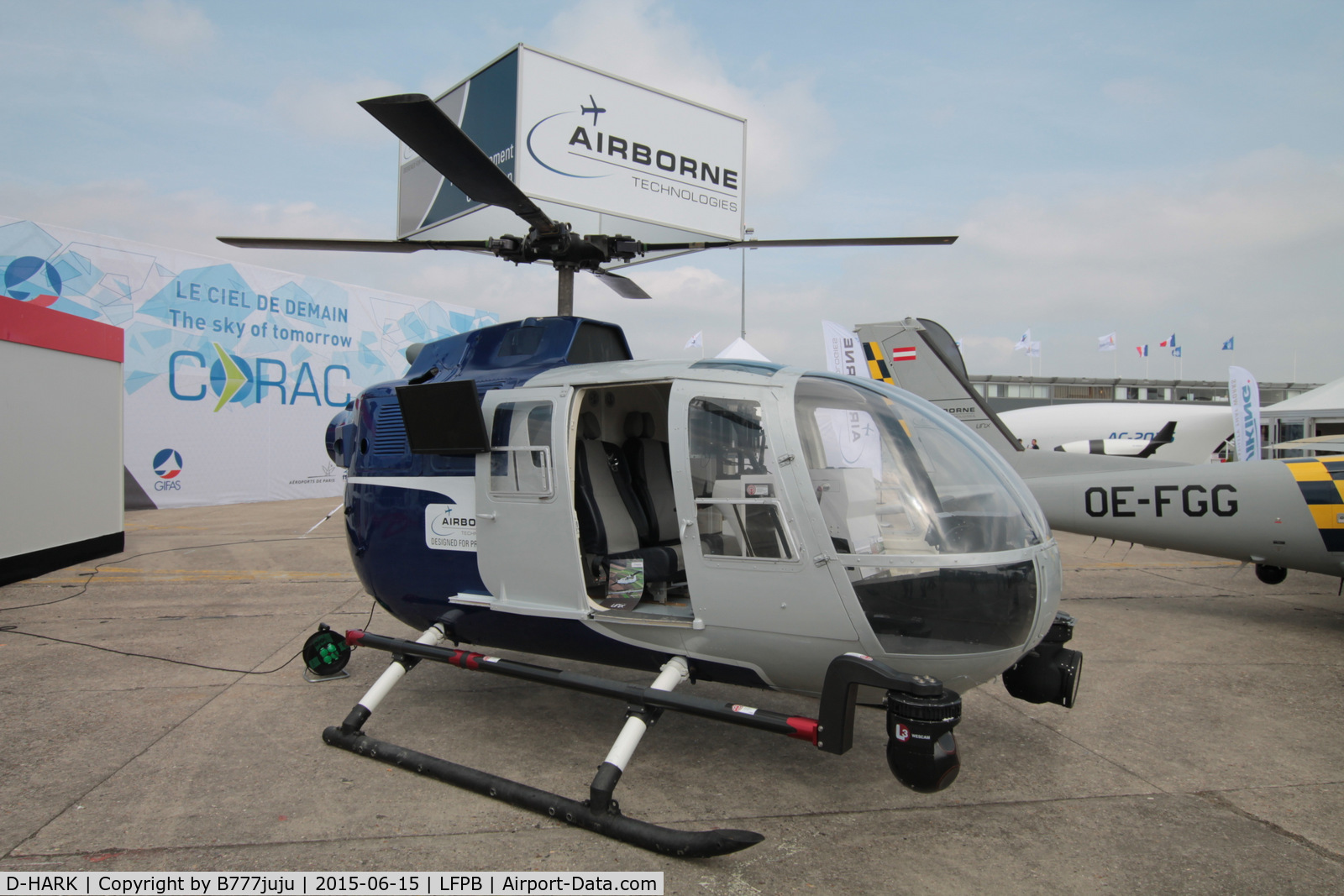 D-HARK, 1987 MBB Bo-105S C/N S-775, at Le Bourget for SIAE 2015