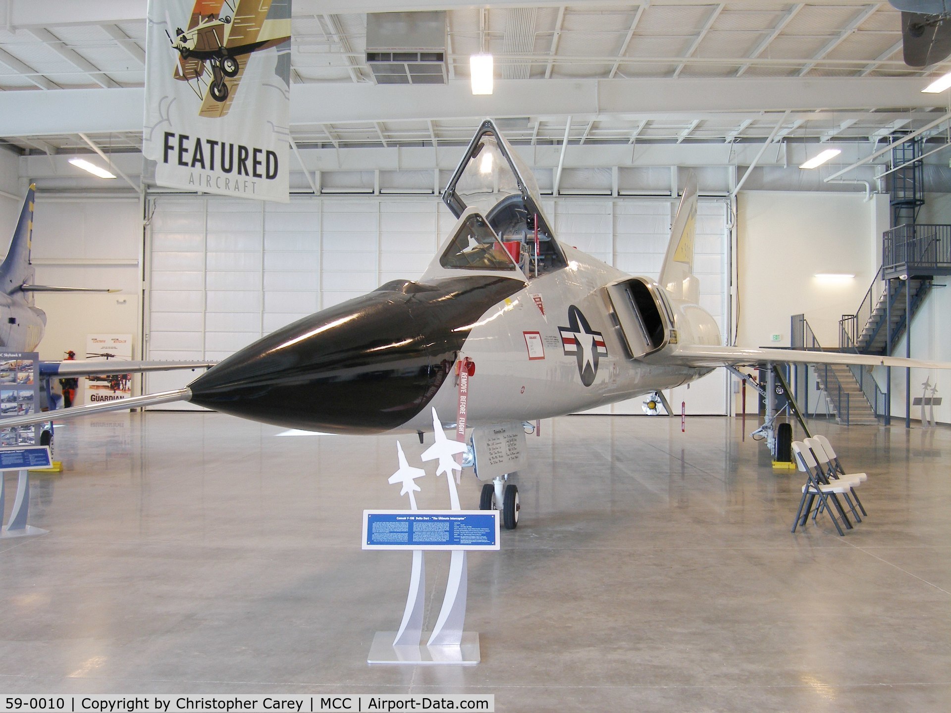 59-0010, 1959 Convair F-106A Delta Dart C/N 8-24-139, Fully restored, today 59-0010 sits proudly at the Aerospace Museum of California (Sacramento, CA) in the museum's large air park, along with over 40 other display aircraft. The museum is regarded as one of the finest aviation museums in the State,