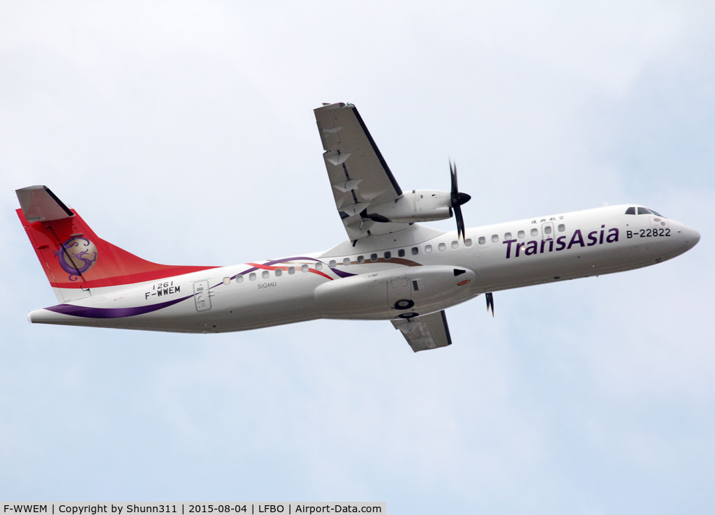 F-WWEM, 2015 ATR 72-600 C/N 1261, C/n 1261 - To be B-22822