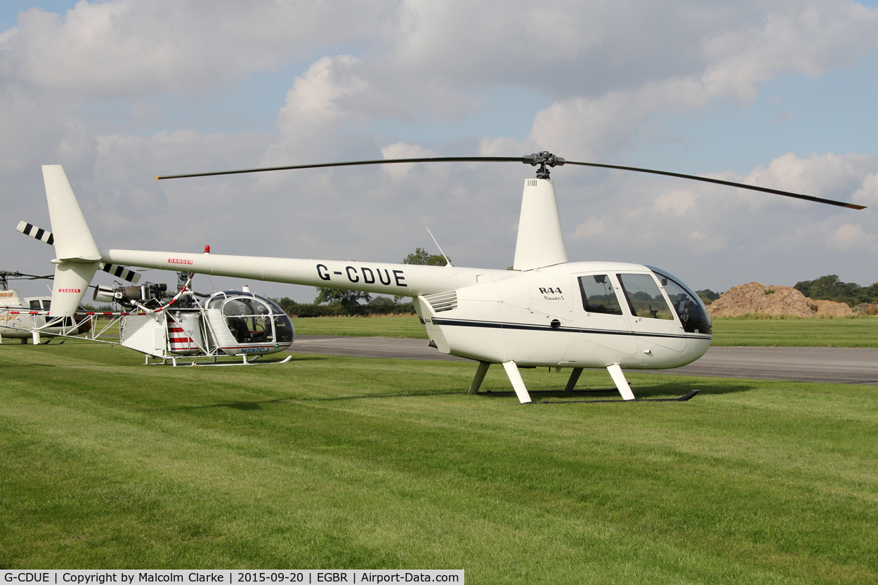 G-CDUE, 2005 Robinson R44 Raven C/N 1549, Robinson R44 Raven at The Real Aeroplane Club's Helicopter Fly-In, Breighton Airfield, September 20th 2015.