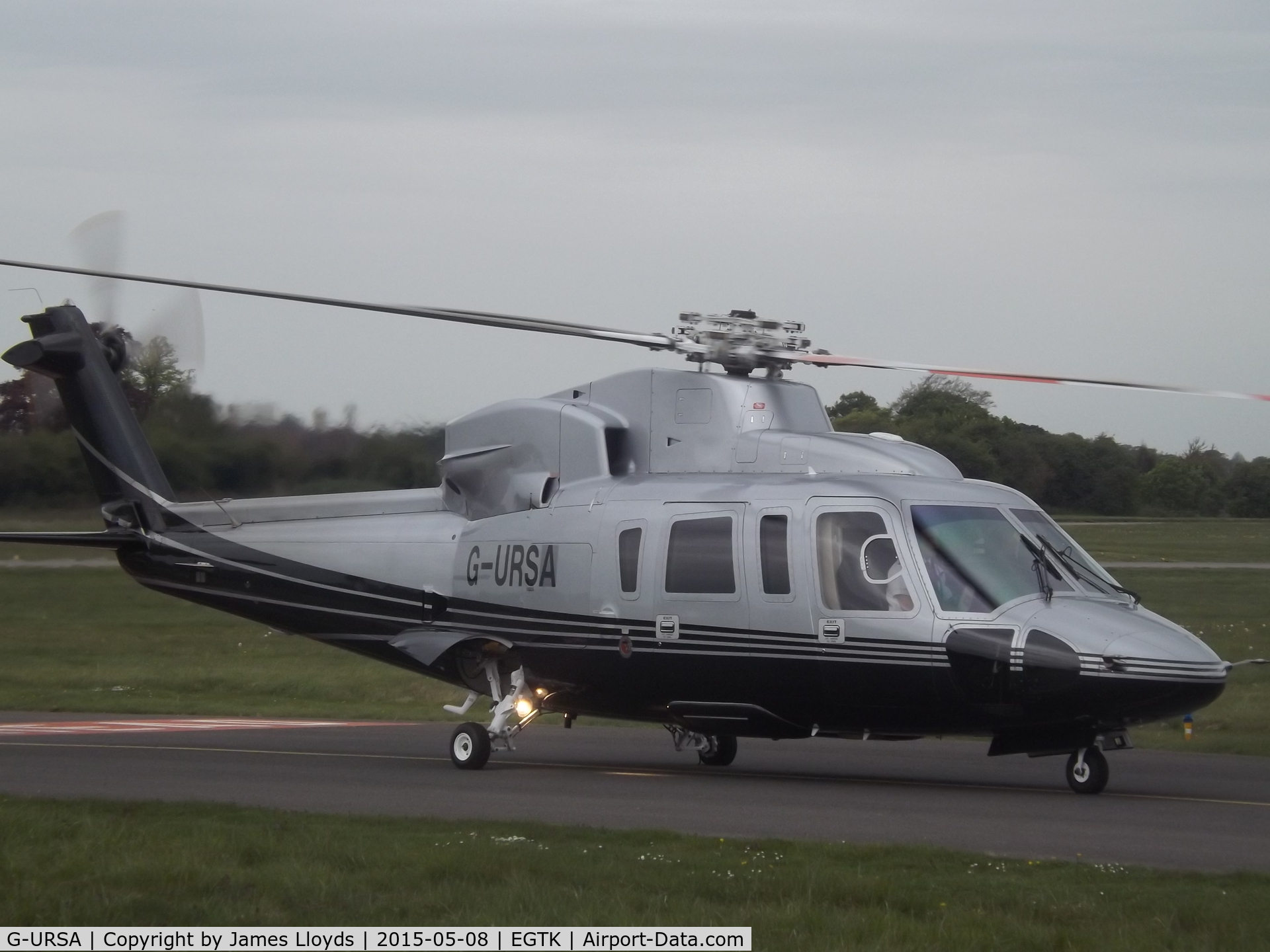 G-URSA, 2007 Sikorsky S-76C C/N 760699, G-URSA Taxing past me at Oxford Airport.