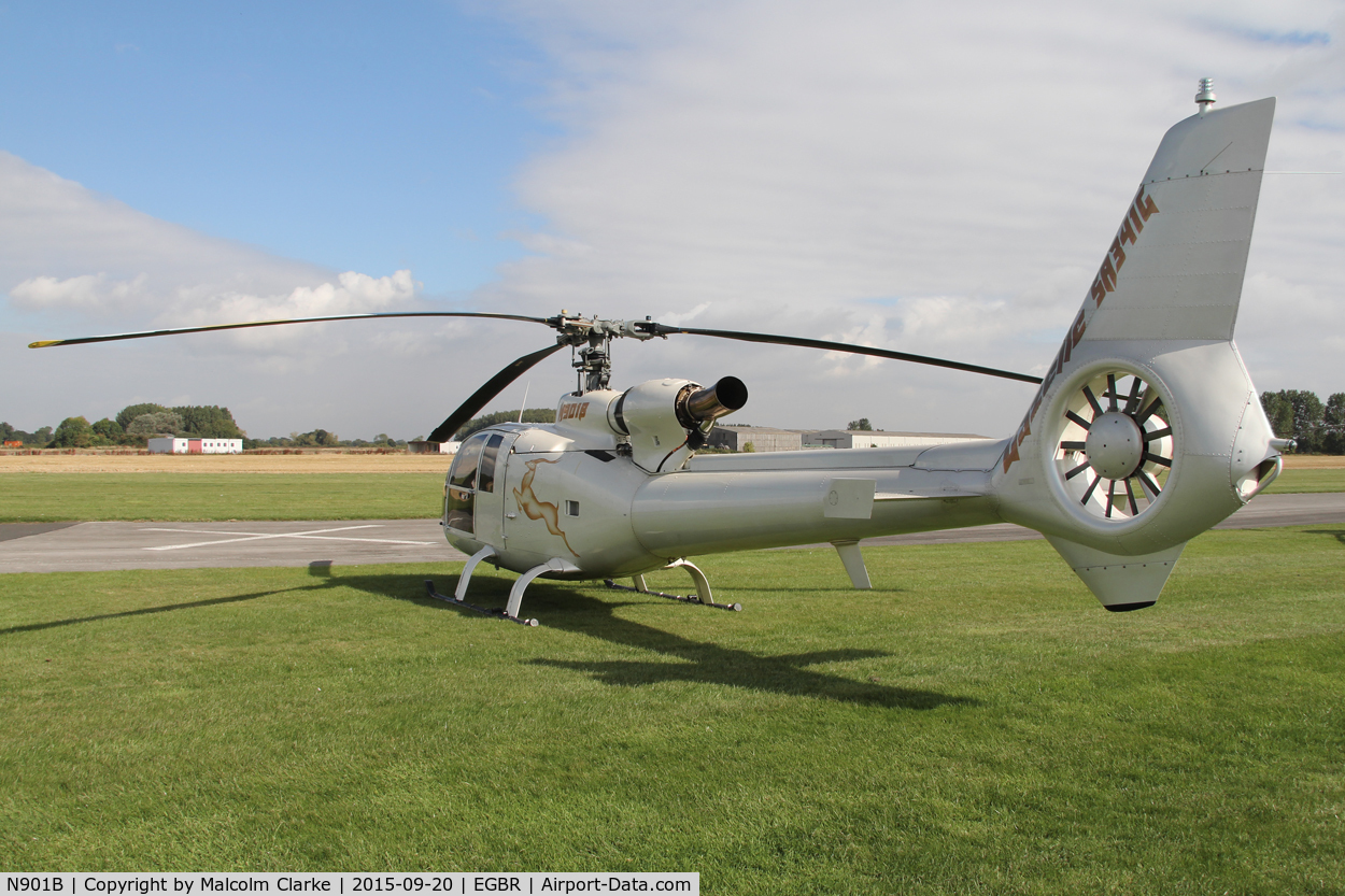 N901B, 1977 Aerospatiale SA-341G Gazelle C/N 1410, Aerospatiale SA341G Gazelle at The Real Aeroplane Company's Helicopter Fly-In, Breighton Airfield, September 20th 2015.