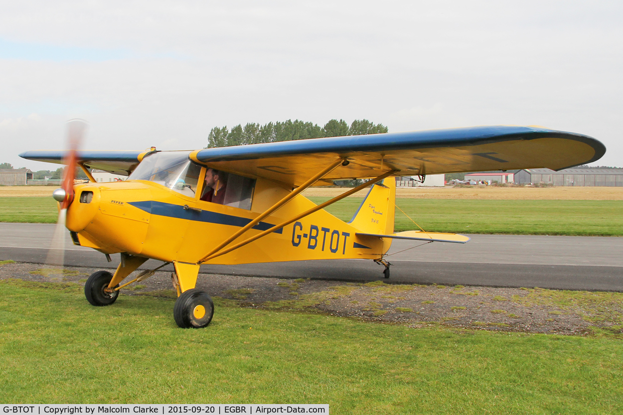 G-BTOT, 1955 Piper PA-15 Vagabond Vagabond C/N 15-60, Piper PA-15 Vagabond at The Real Aeroplane Company's Helicopter Fly-In, Breighton Airfield, September 20th 2015.