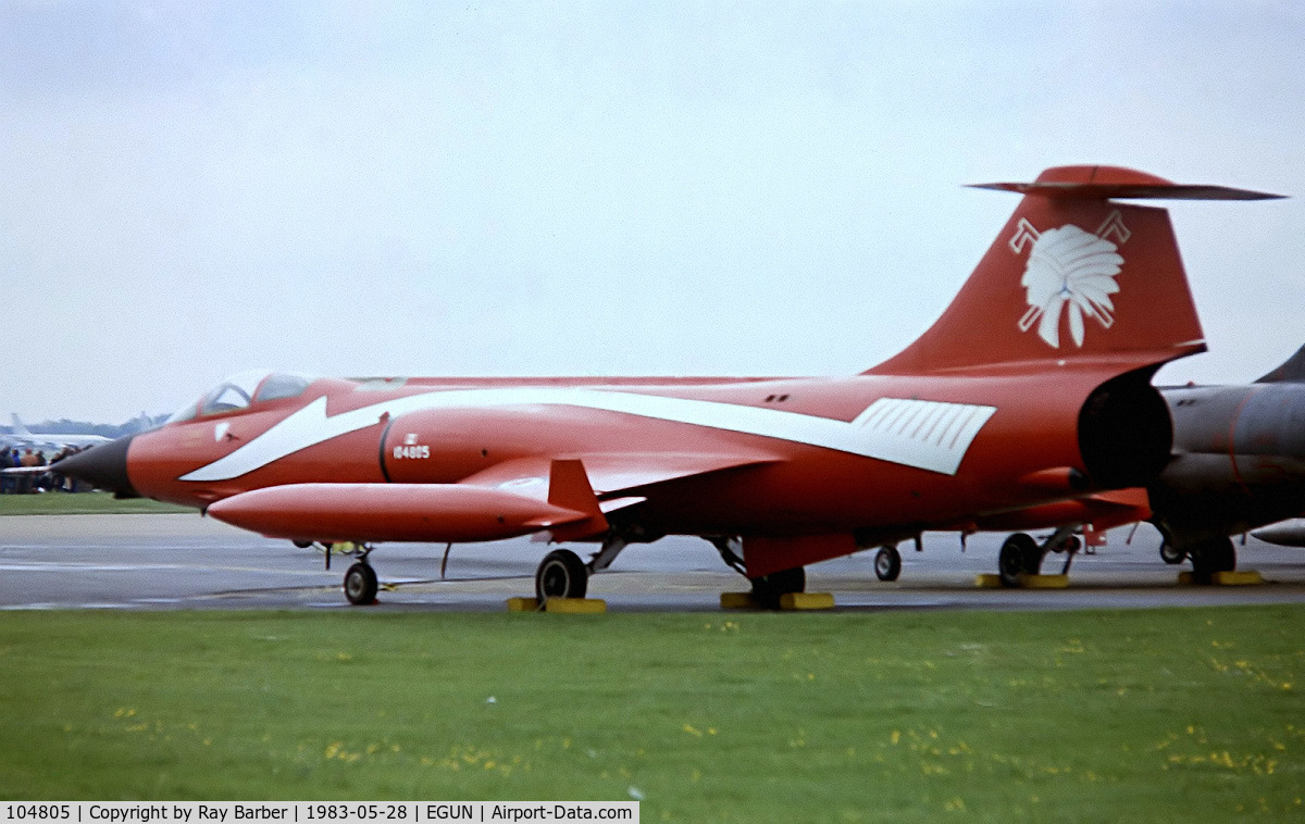 104805, 1962 Canadair CF-104 Starfighter C/N 683A-1105, Lockheed CF-104 Starfighter [683A-1105] (Royal Canadian Air Force) RAF Mildenhall~G 28/05/1983. From a slide.