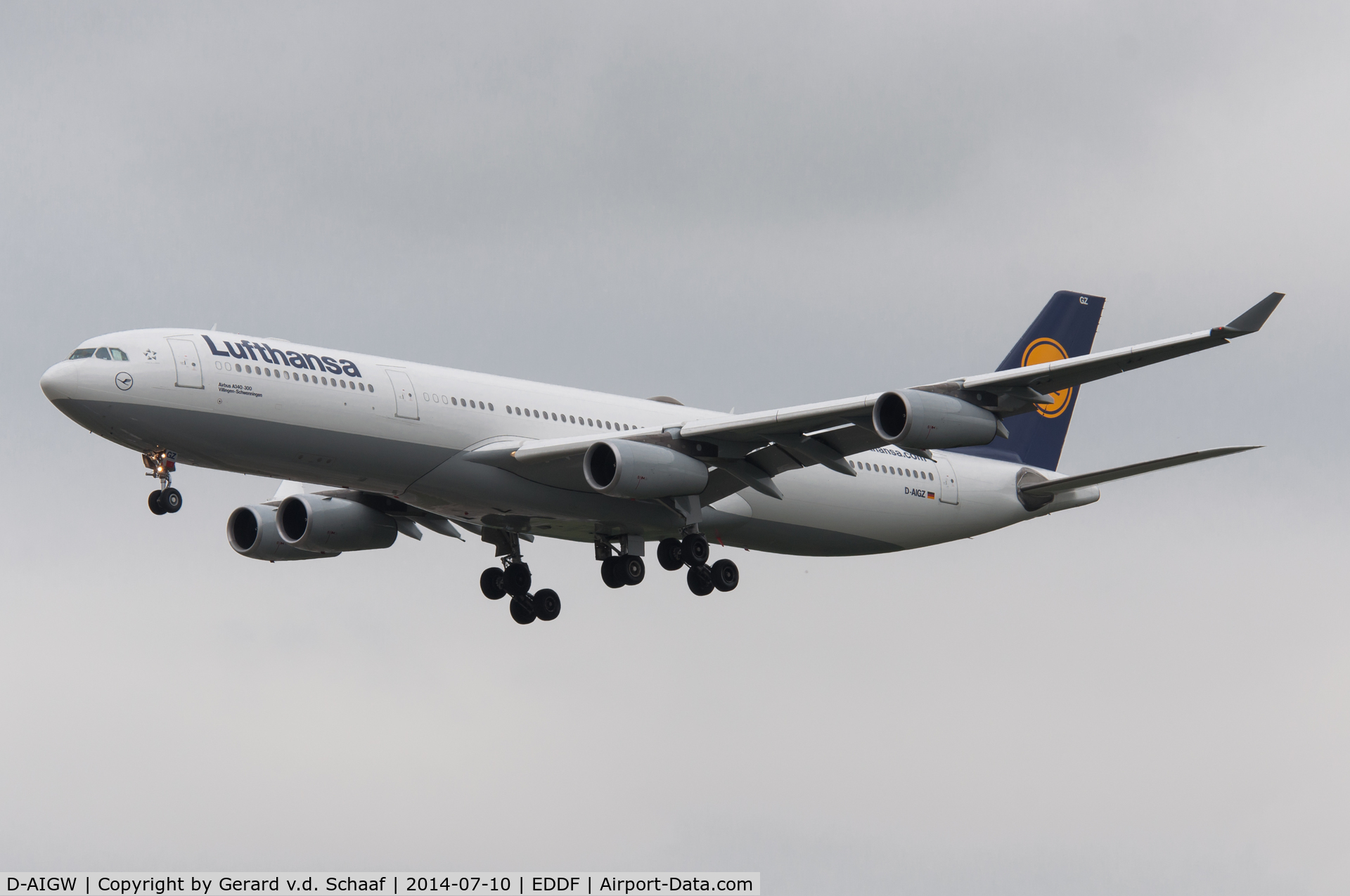 D-AIGW, 2000 Airbus A340-313X C/N 327, Frankfurt, July 2014