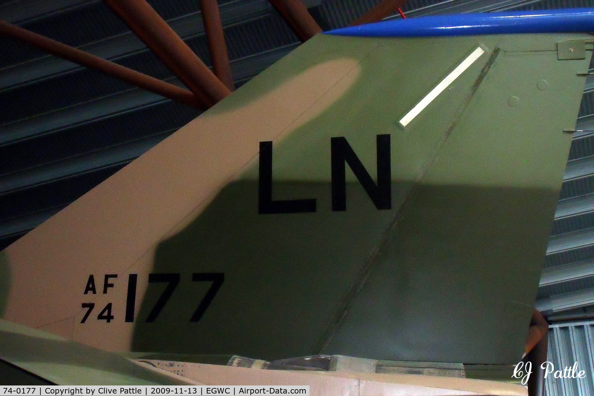 74-0177, 1974 General Dynamics F-111F Aardvark C/N E2-95, Tail detail - Preserved within the Royal Air Museum at RAF Cosford EGWC.