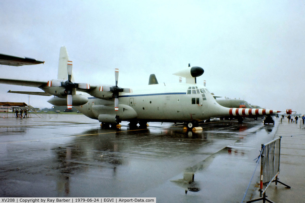 XV208, 1966 Lockheed C-130K Hercules W.2 C/N 382-4233, Lockheed C-130K W.2 Hercules [4233] (Royal Air Force) RAF Greenham Common~G 24/06/1979. From a slide. Nicknamed 